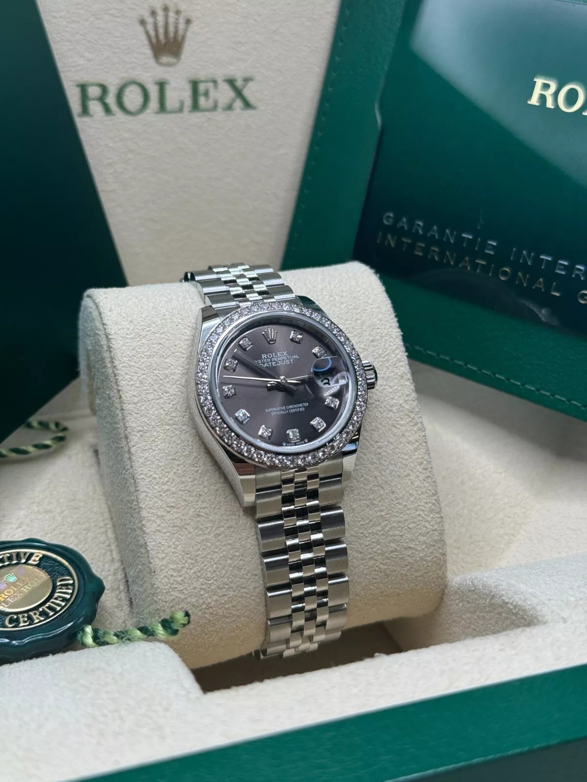 RLX Lady-Datejust 28mm 279384RBR Dark Gray set with Diamonds - LITELUX