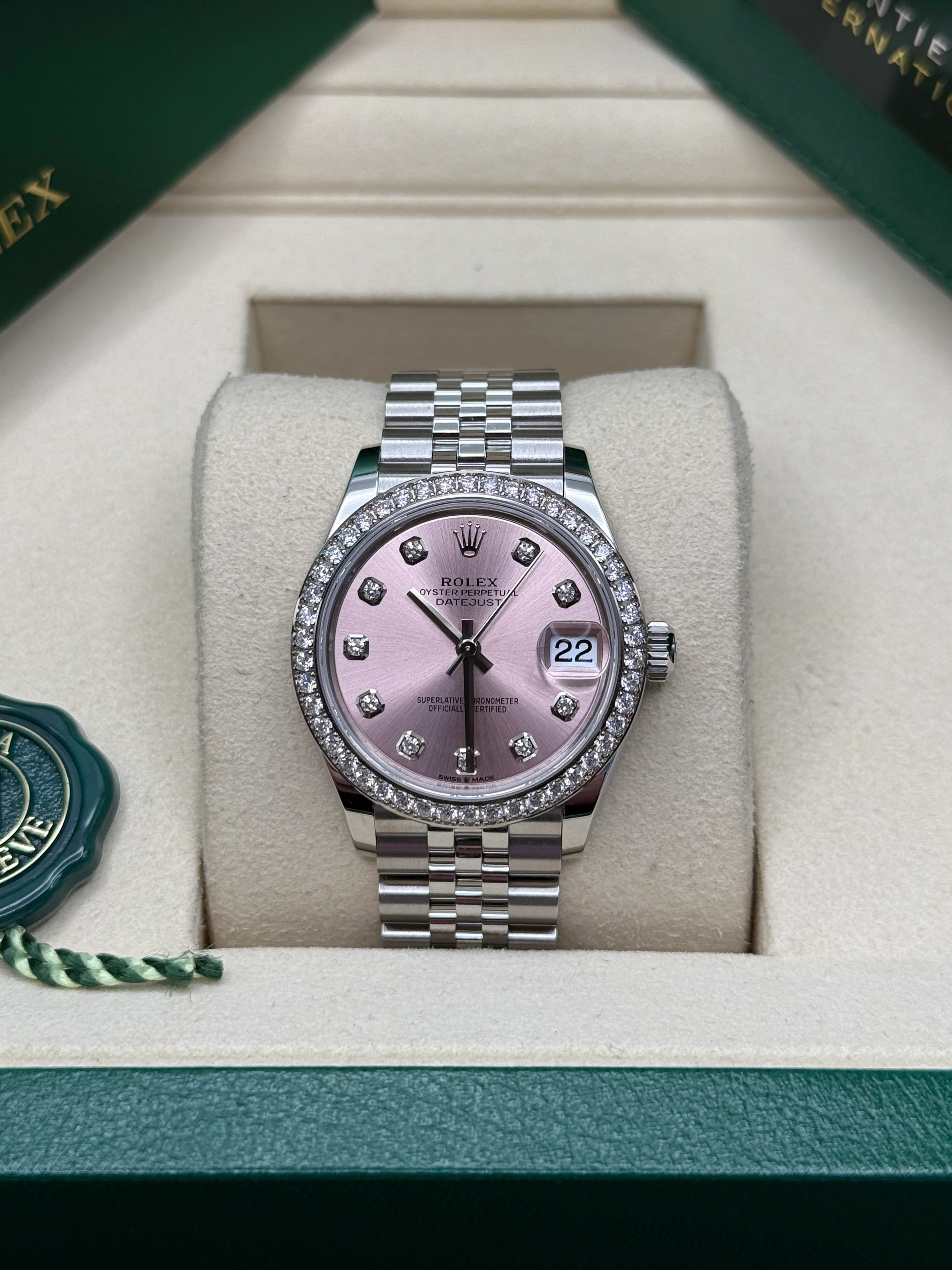 RLX Datejust m278384RBR-0035/0036 Pink 31mm Dial Oyster Watch - LITELUX