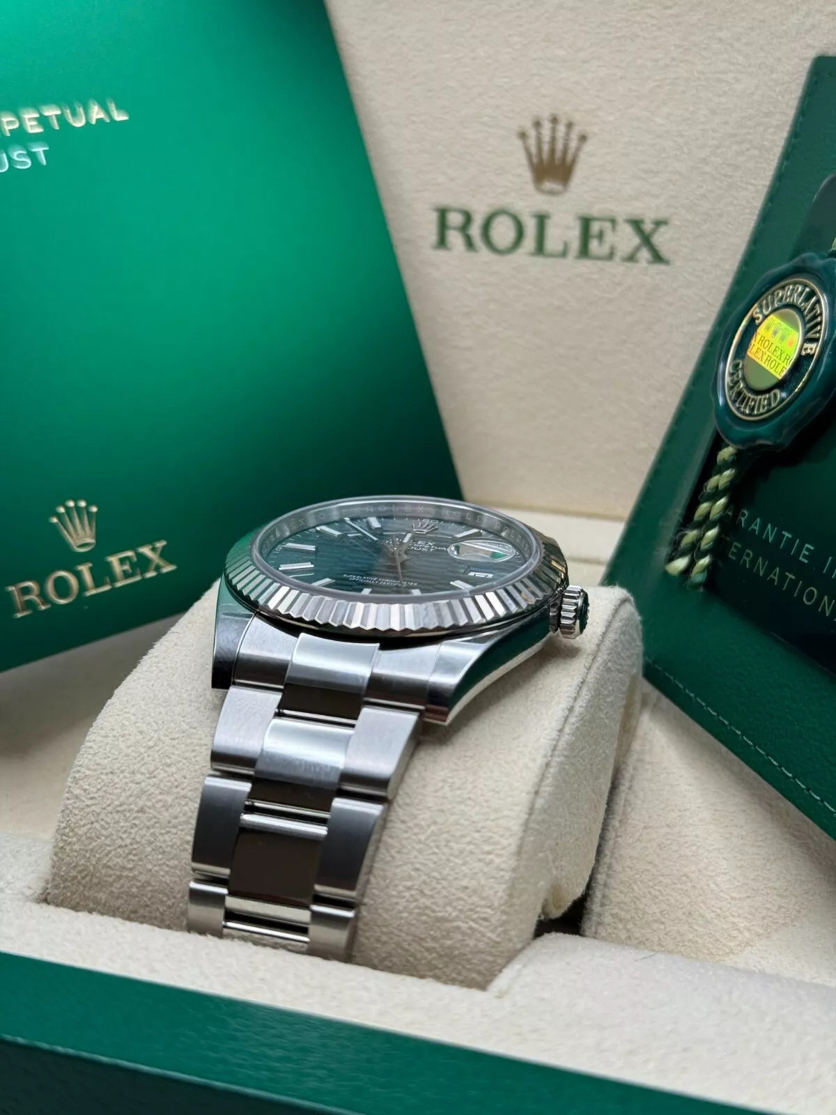 RLX Datejust 41mm 126334 Mint Green Fluted Motif Dial Oyster Bracelet - LITELUX