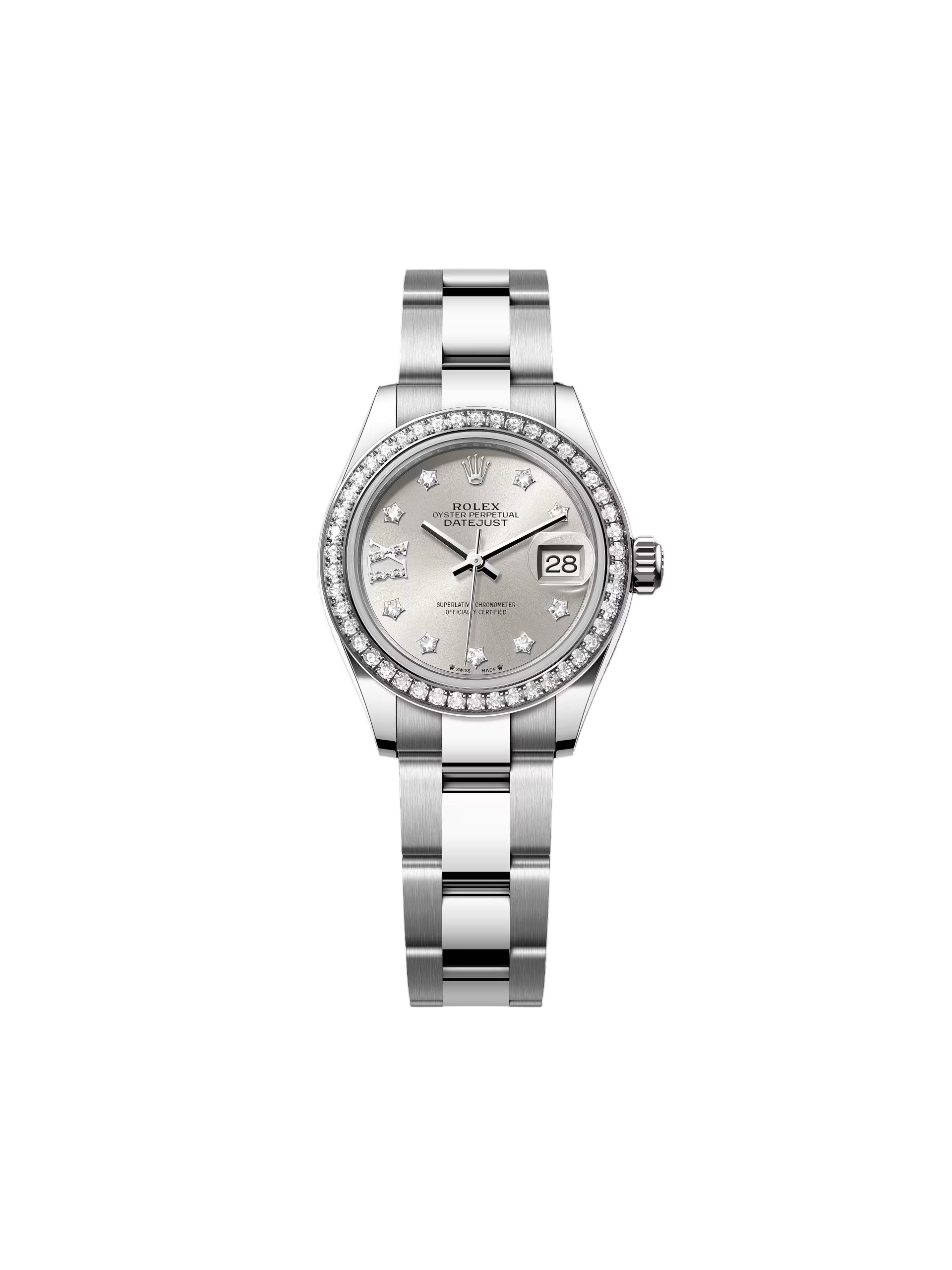 RLX Lady-Datejust 28mm 279384RBR Silver Diamond Dial & Diamond Bezel, Stainless Steel Jubilee Bracelet Women's Watch - LITELUX
