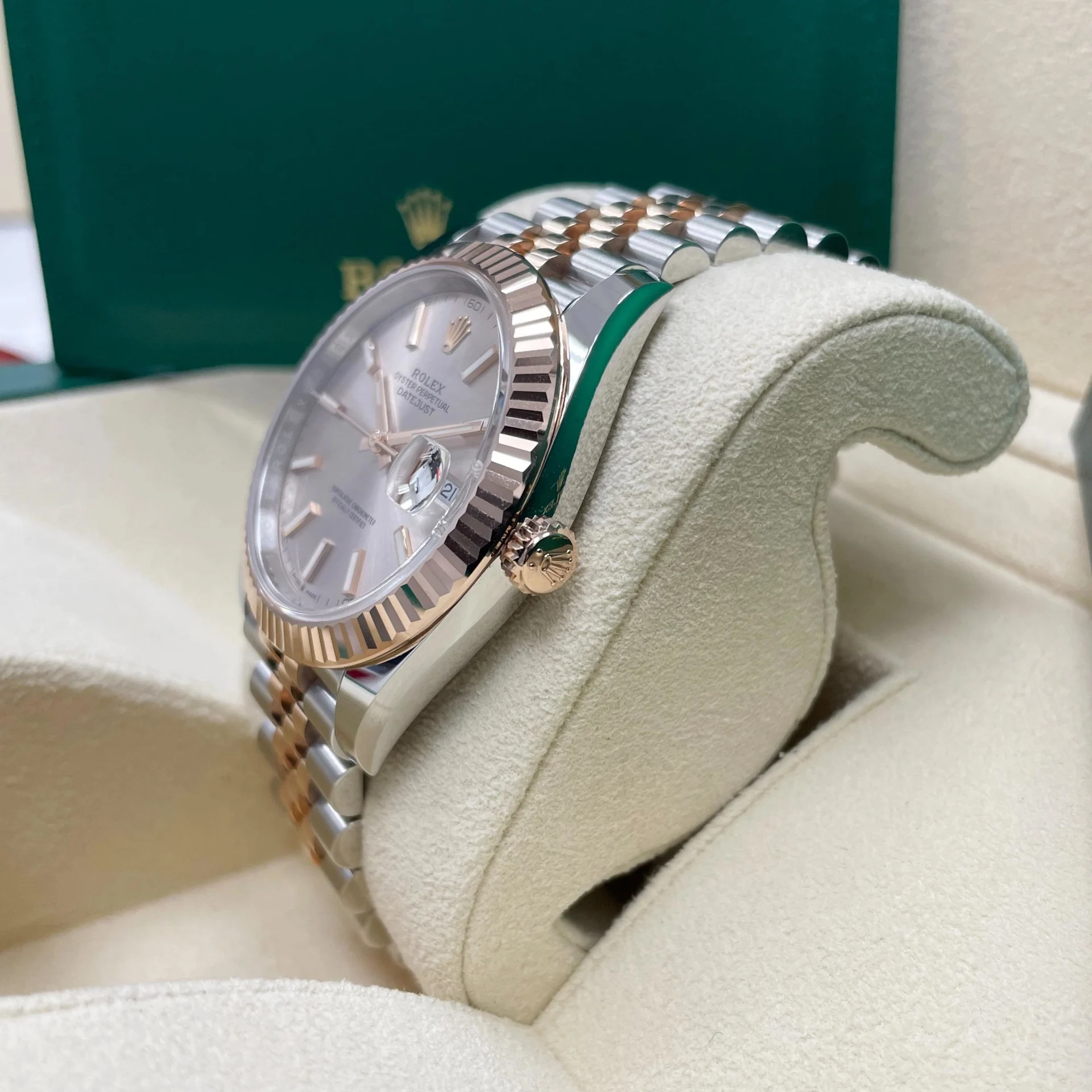 RLX Datejust 41mm 126331 Sundust Index Oyster Steel and Everose Gold Watch - LITELUX
