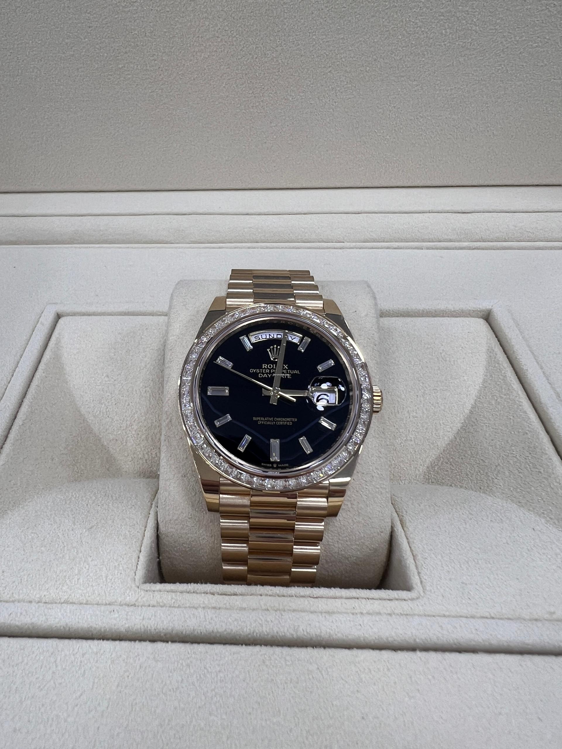 RLX Day-Date 40mm 228398TBR-0038 Onyx Dial President Watch - LITELUX