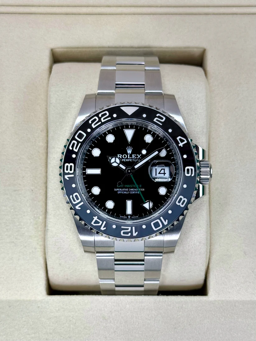 RLX GMT-Master II 40mm 126710GRNR-0004 Black Dial Oyster Watch - LITELUX