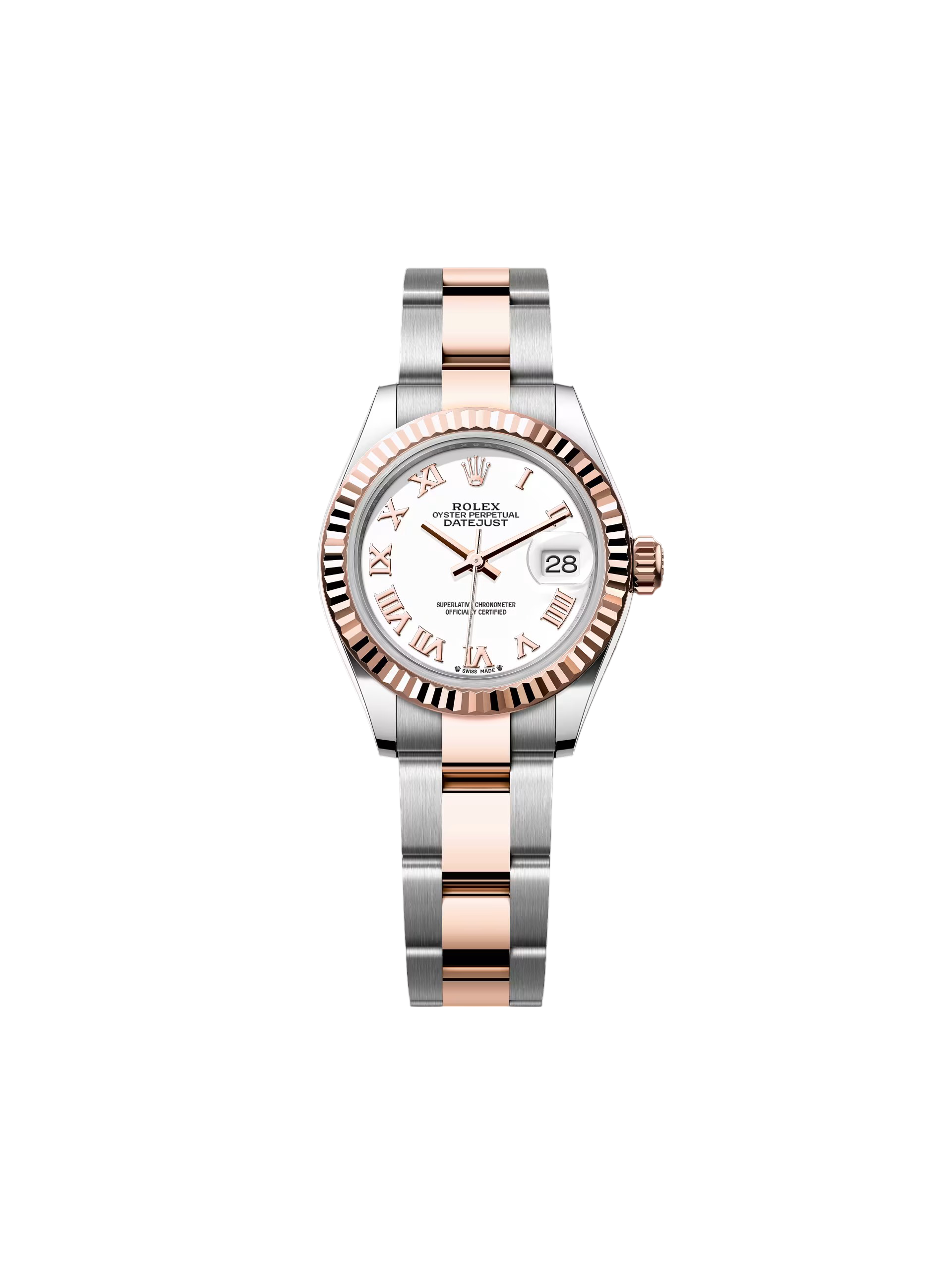 RLX Lady-Datejust 28mm 279171 White Roman Oyster Stainless Steel and Rose Gold - LITELUX