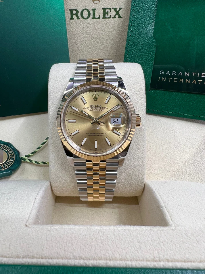 RLX Datejust 36mm 126233 Champagne Dial Jubilee Bracelet Watch - LITELUX