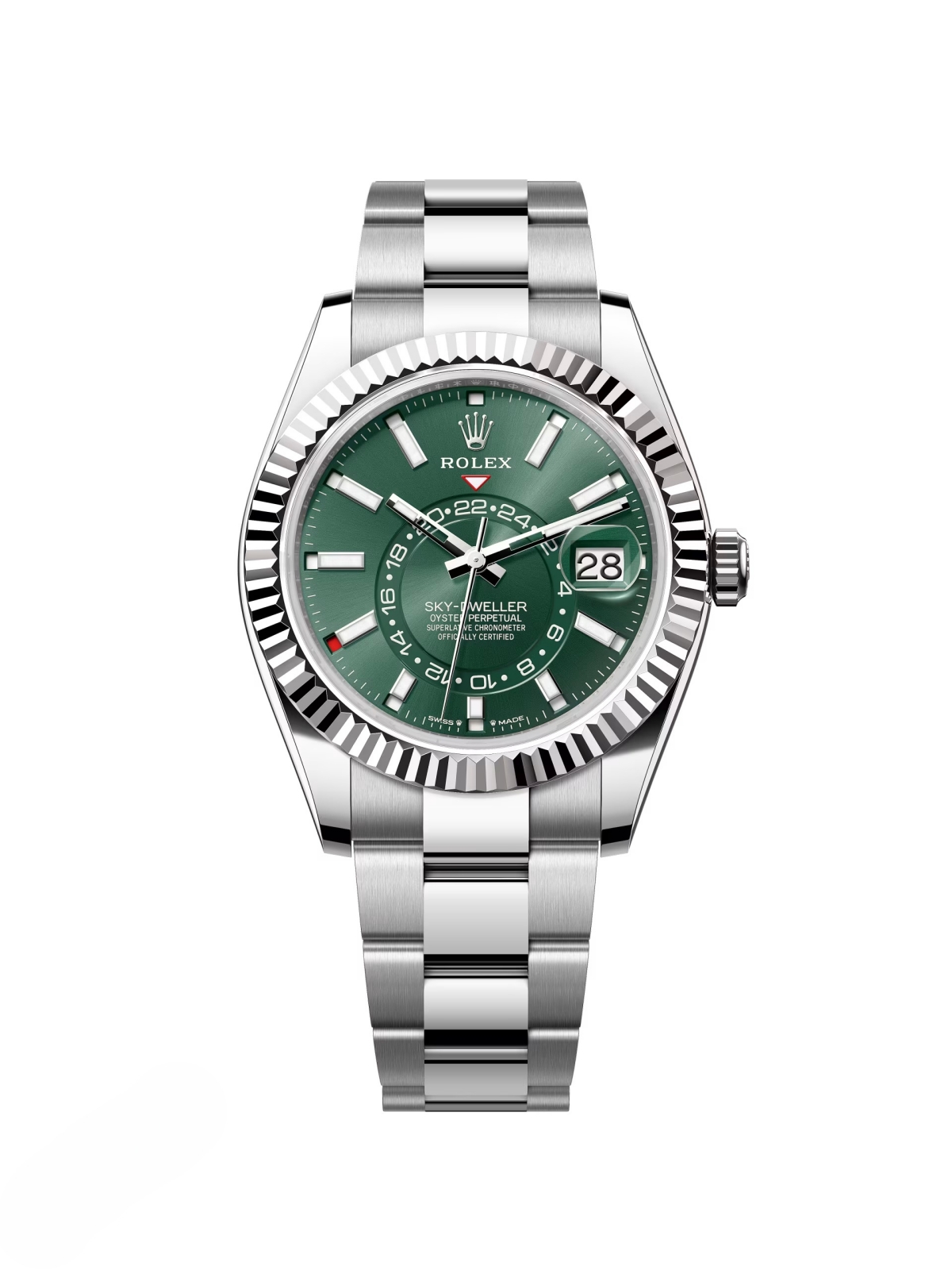 RLX Sky-Dweller 42mm 336934-0001 Stainless Steel Green Dial Oyster - LITELUX