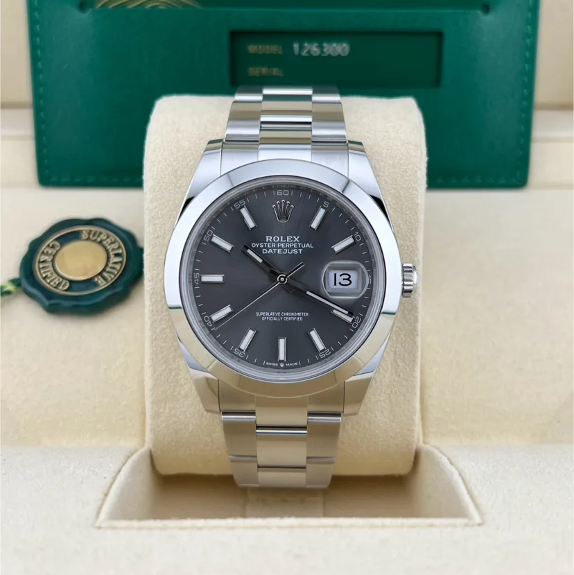 RLX Datejust 41mm 126300 Slate Index Jubilee Stainless Steel Watch - LITELUX