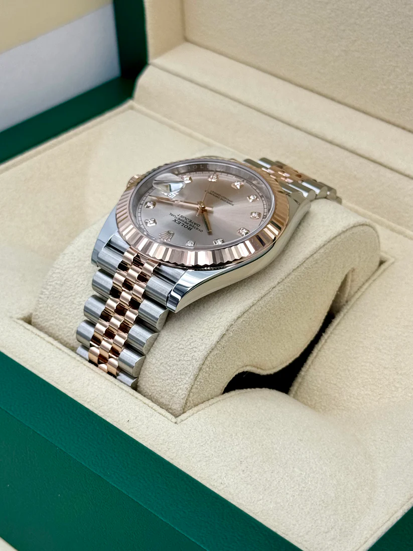 RLX Datejust 41mm 126331 Sundust Diamond Jubilee Steel and Everose Gold Watch - LITELUX