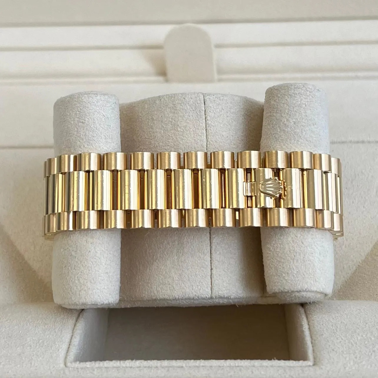 RLX Day-Date 40mm Champagne Diamond Dial and Bezel Yellow Gold President Bracelet 228348RBR-0002 - LITELUX