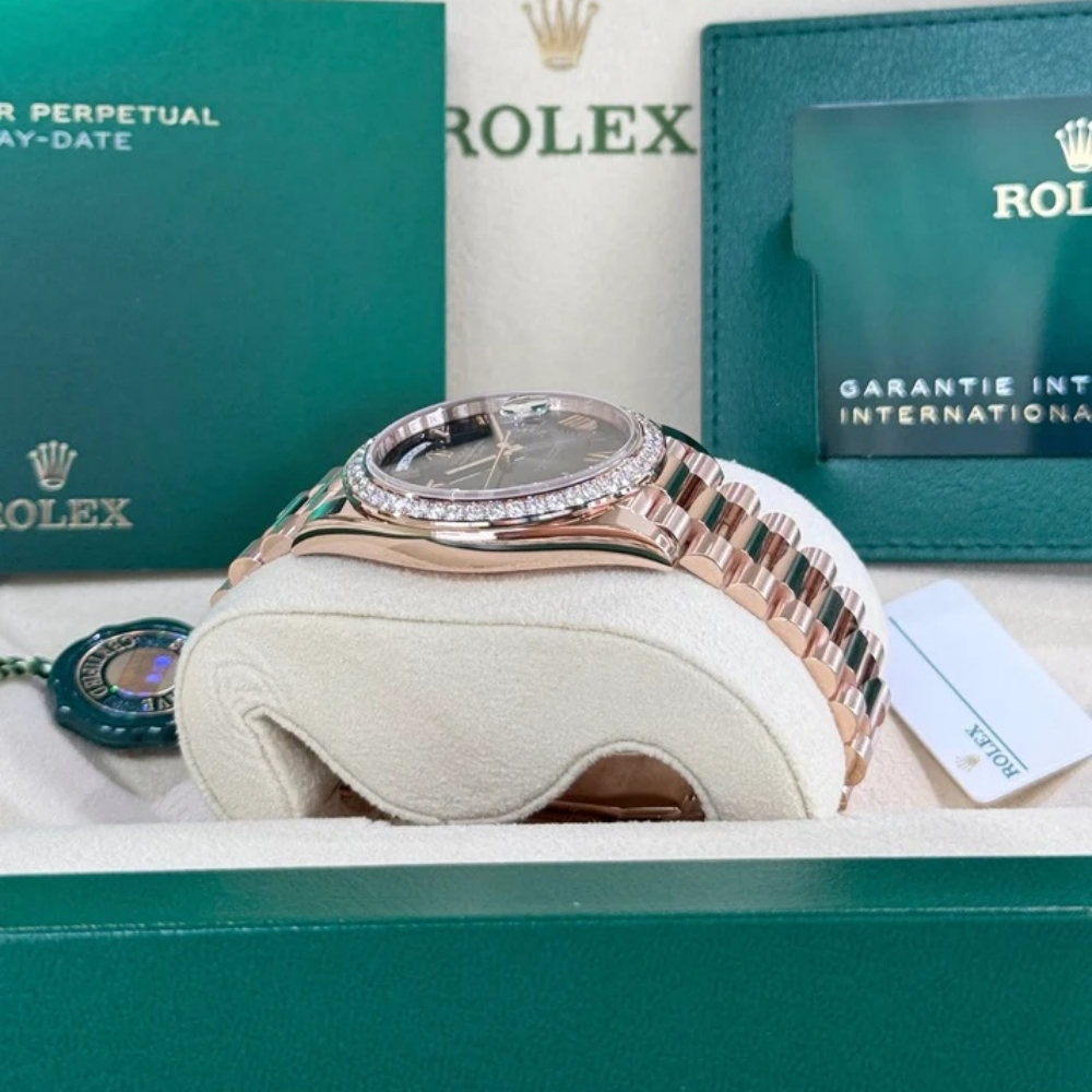 RLX Day-Date 40mm Slate Ombré Dial and Diamond Bezel 228345rbr-0025 - LITELUX