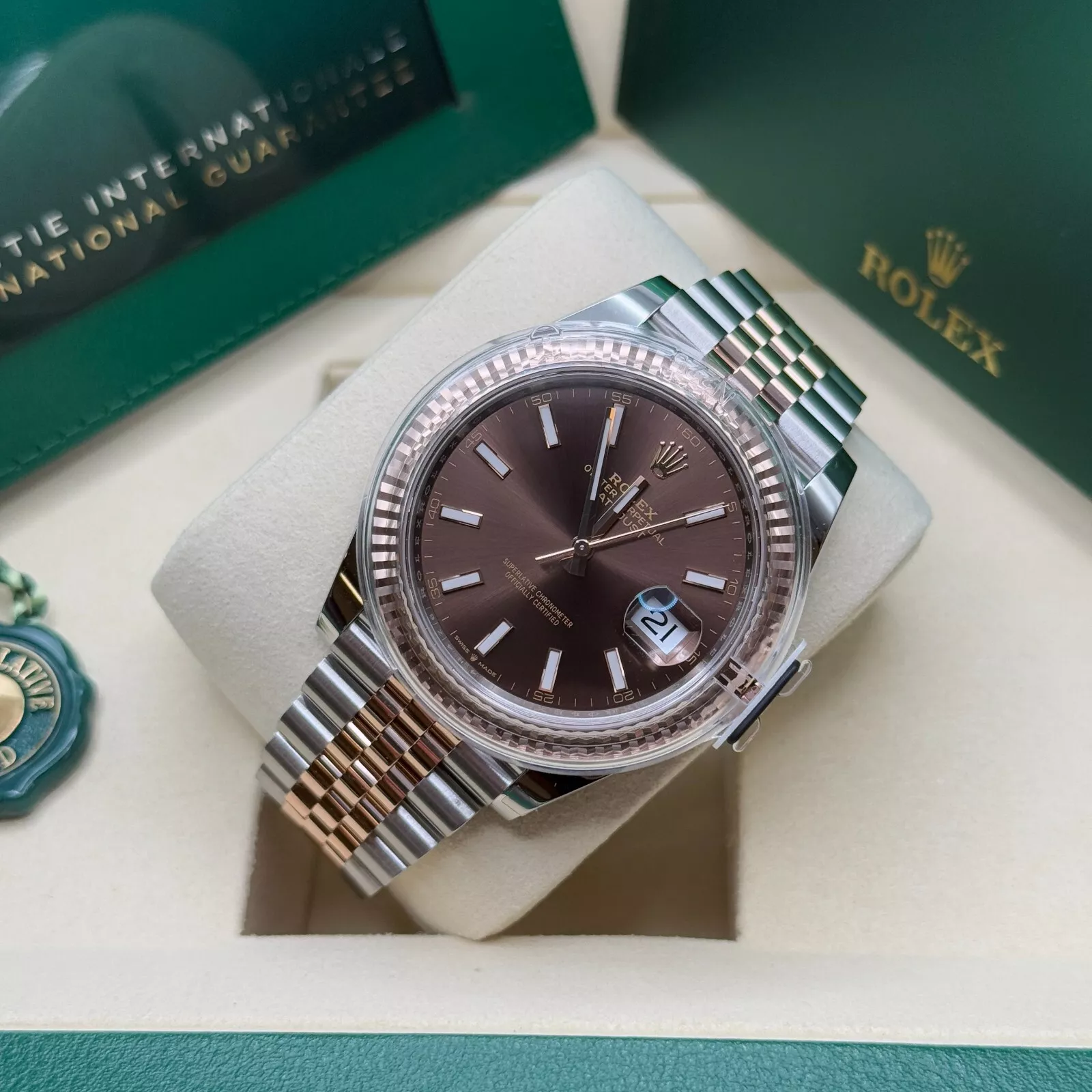 RLX Datejust 41mm 126331 Chocolate Index Jubilee Steel and Everose Gold Watch - LITELUX