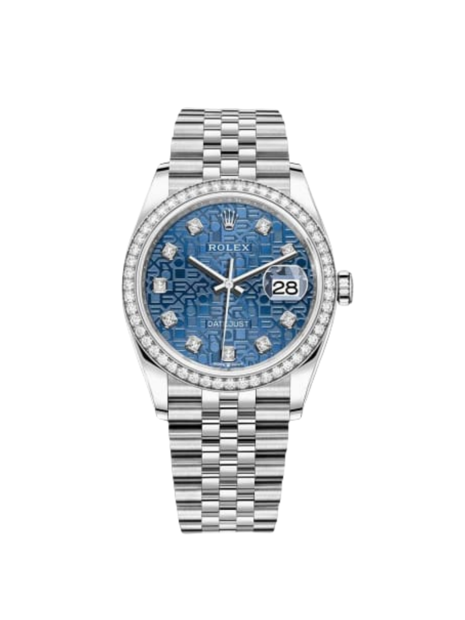 RLX Datejust 36mm 126284 Blue Jubilee Diamond Dial & Diamond Bezel, Stainless Steel Oyster Bracelet Watch - LITELUX