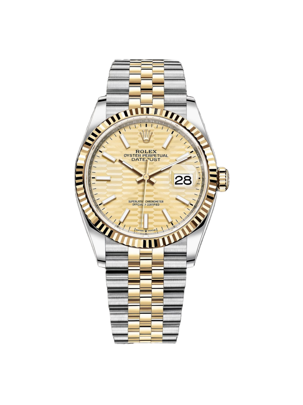 RLX Datejust 36mm 126233 Golden Fluted Motif 36mm Dial Oyster Bracelet - LITELUX