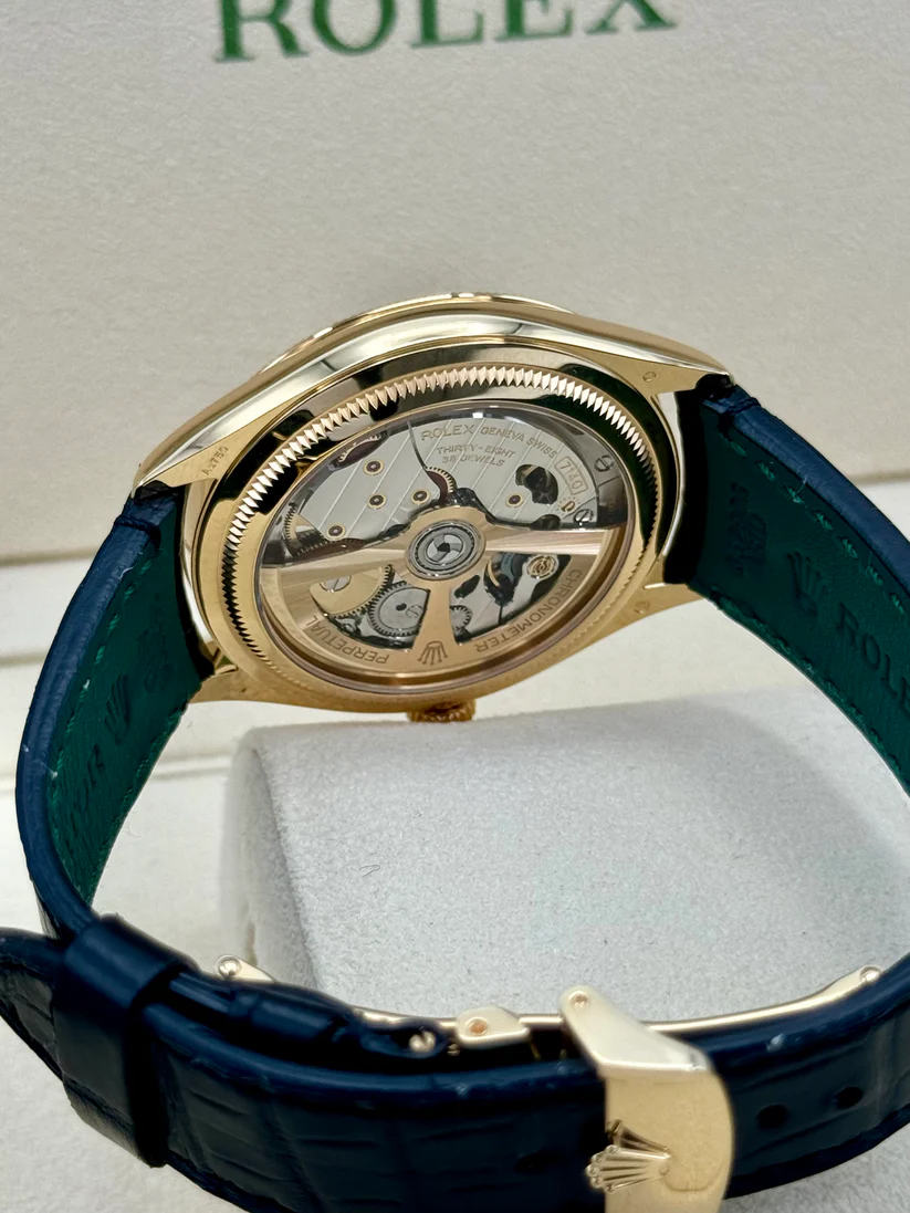 Rolex 1908 Yellow Gold Black Dial Black Alligator Strap - 52508-0002 - LITELUX