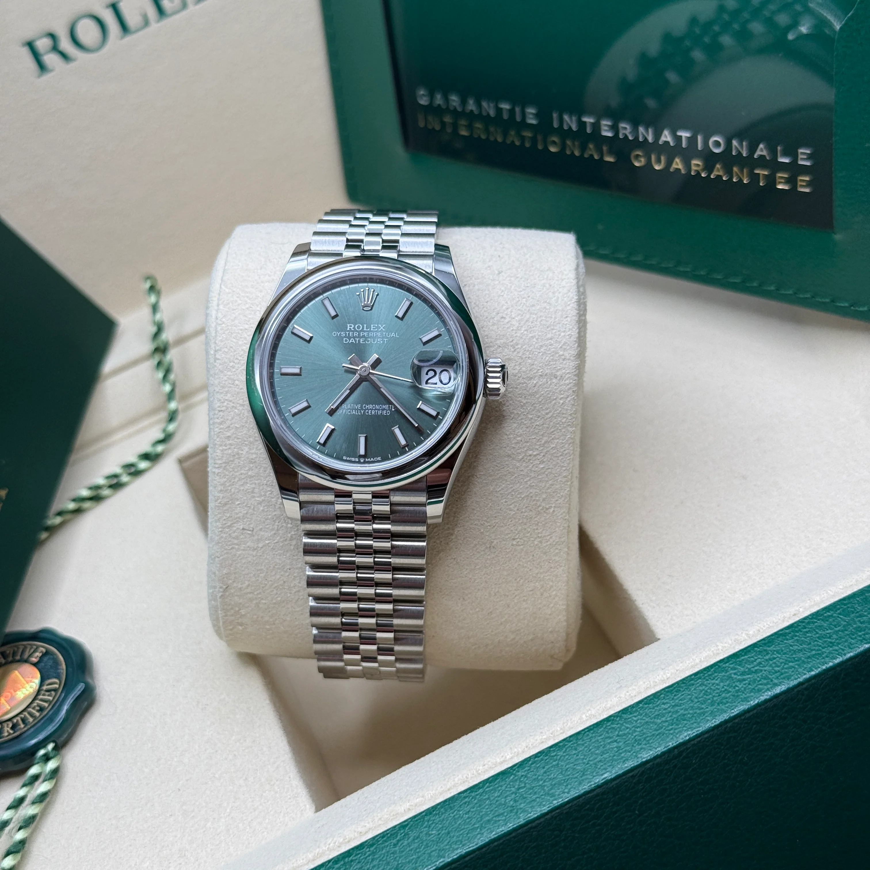 RLX Datejust m278240-0011/0012 31mm Green Stick Domed Bezel Oyster Oystersteel - LITELUX