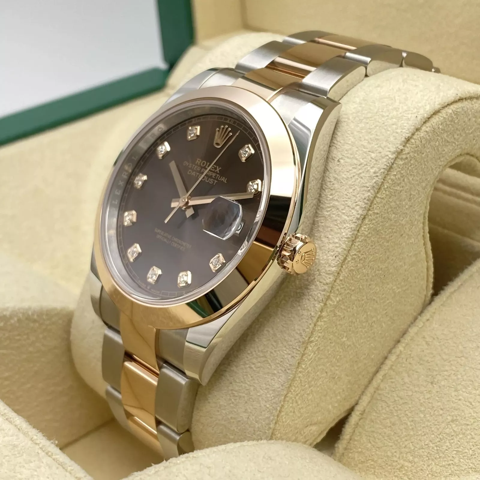 RLX Datejust 41mm 126301 Chocolate Diamond Jubilee Steel and Everose Gold Watch - LITELUX