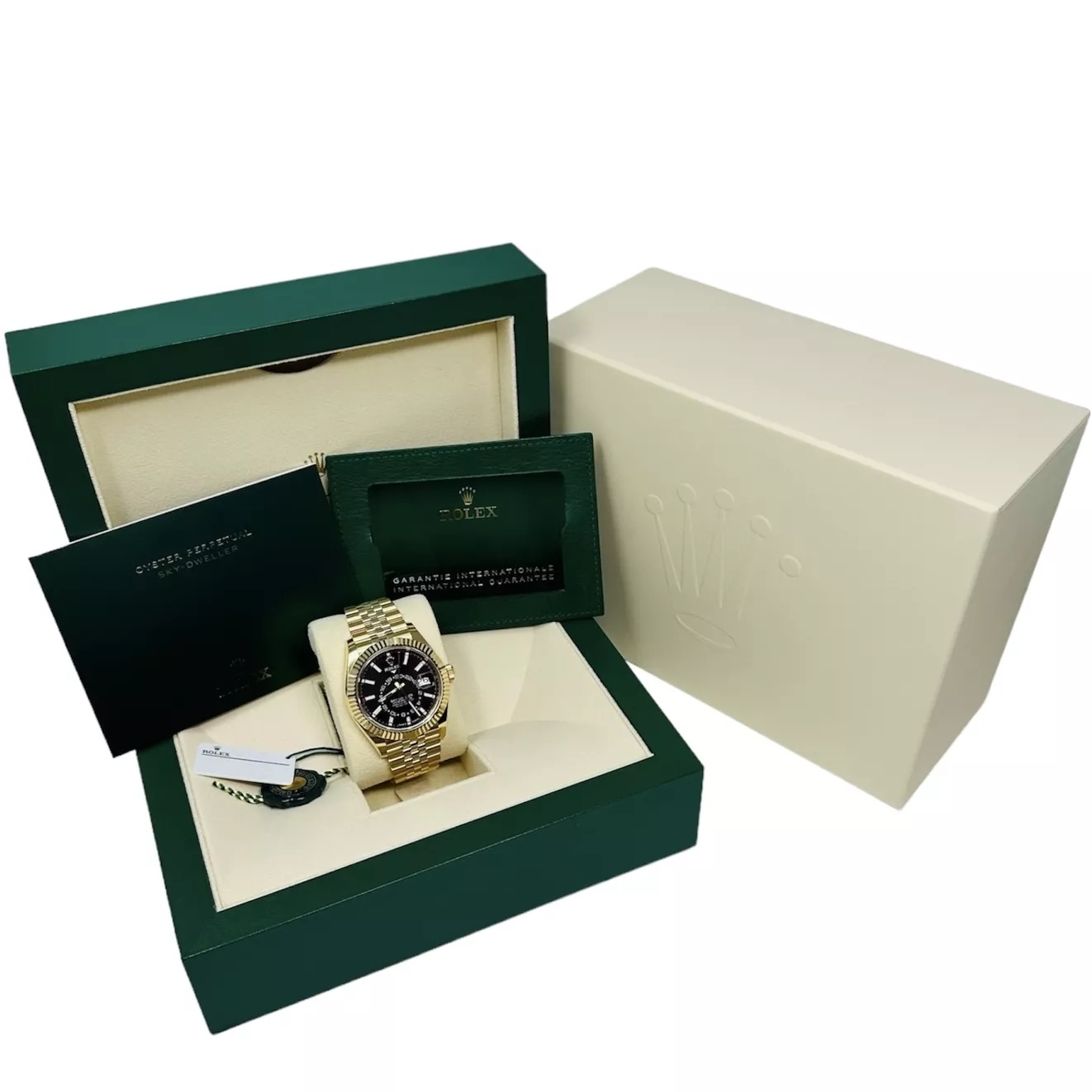 RLX Sky-Dweller 42mm 336938-0005 Yellow Gold Black Dial Oyster - LITELUX