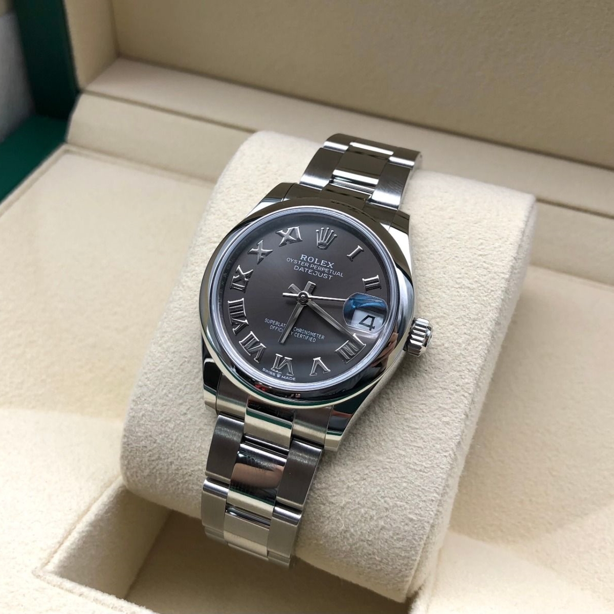 RLX Datejust m278240-0015/0016 31mm Dark Grey Roman Domed Bezel Oyster Oystersteel - LITELUX