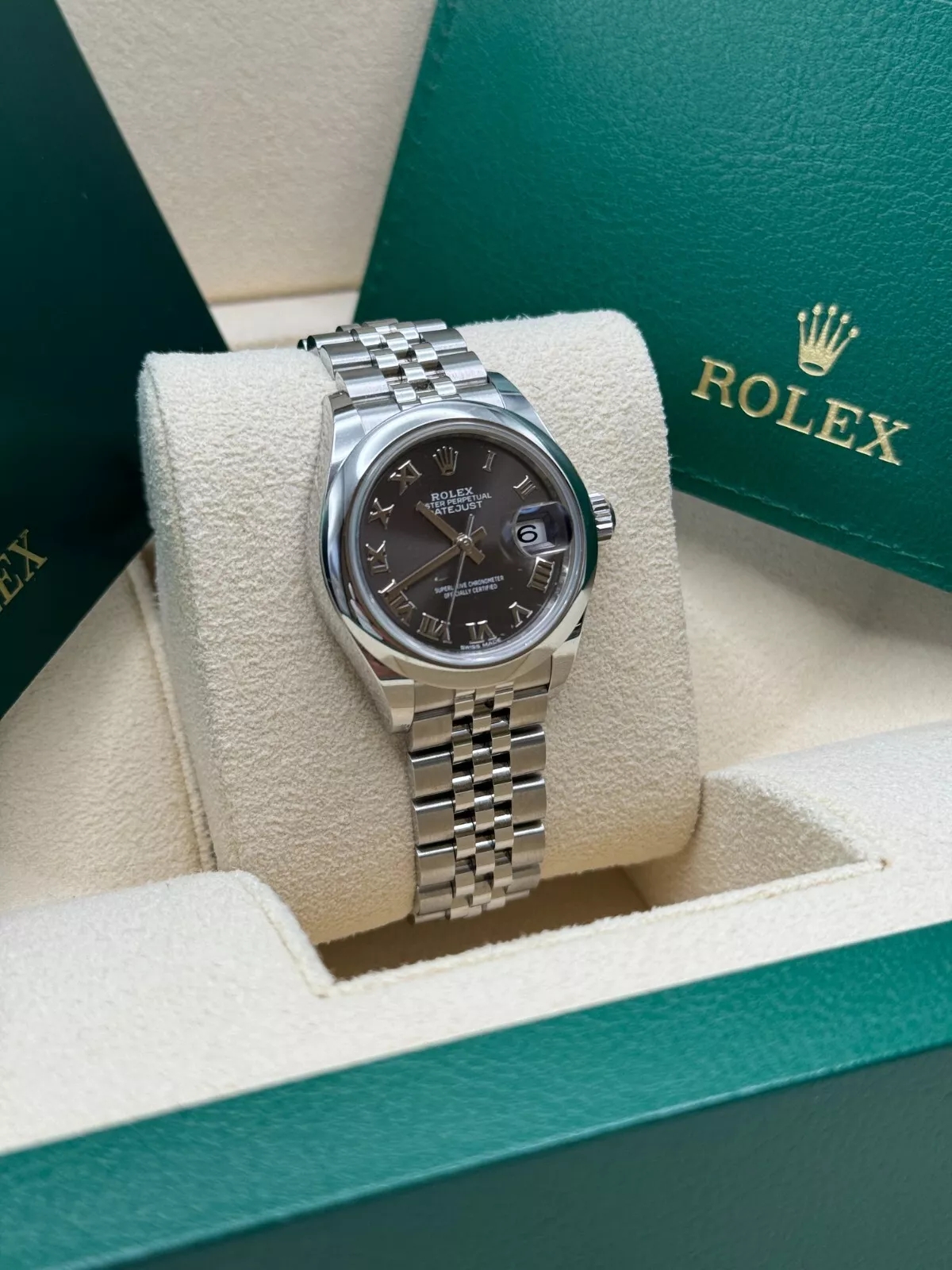 RLX Lady-Datejust 28mm m279160 Oyster Perpetual Dark Grey Dial Oyster Bracelet - LITELUX
