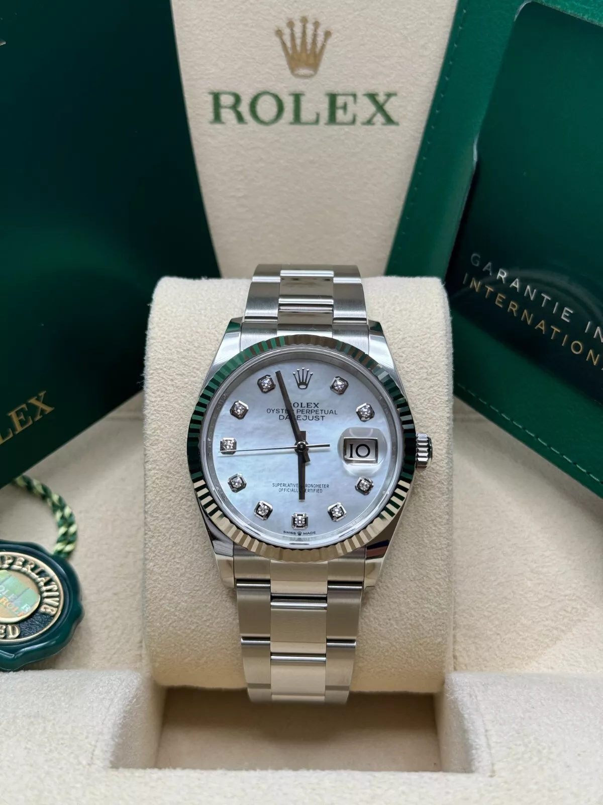RLX Datejust 36mm 126234 Mother of Pearl Diamond Dial Oyster Stainless Steel - LITELUX