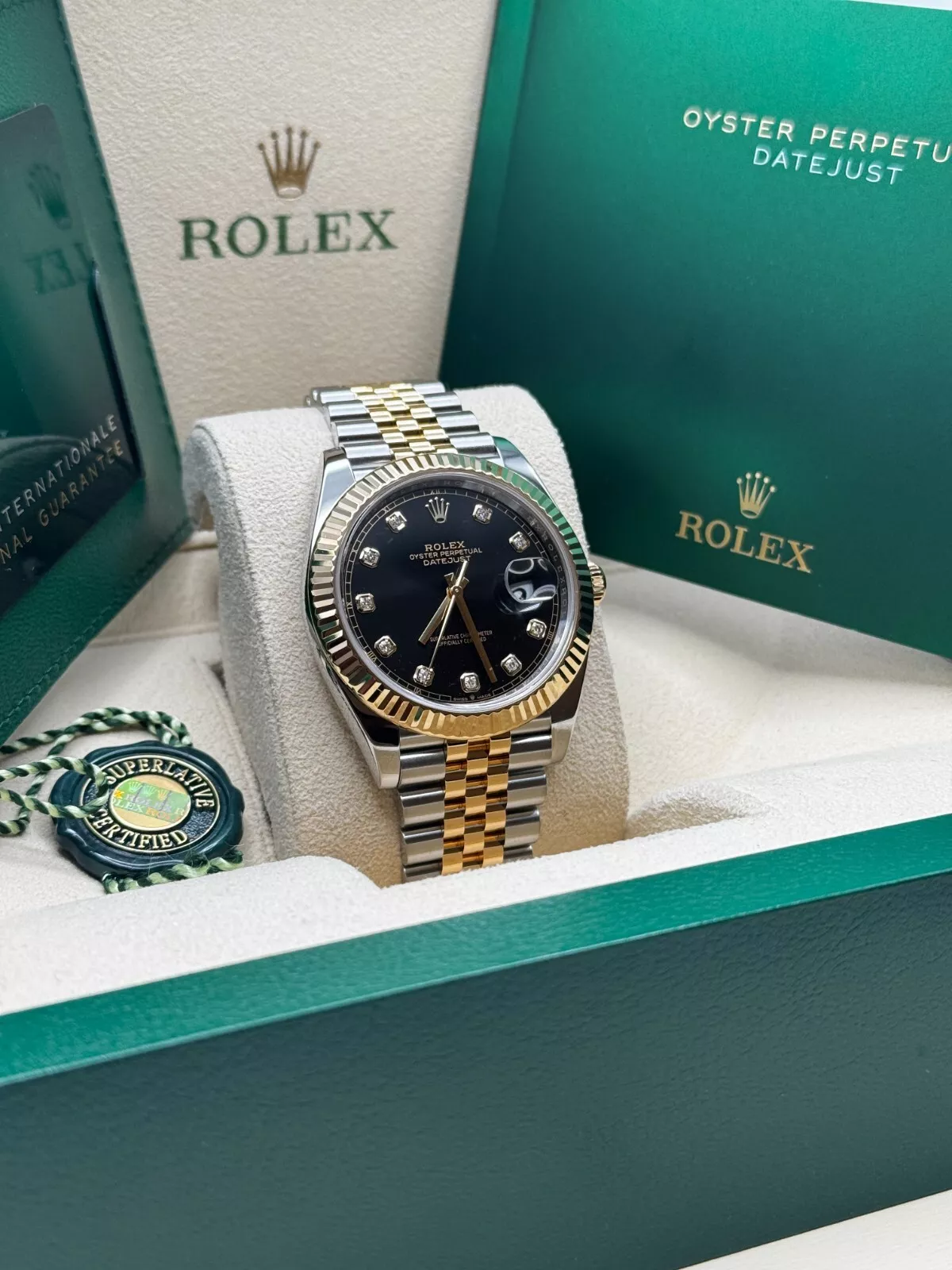 RLX Datejust 41mm 126333 Black Diamond Jubilee Steel and Yellow Gold Men’s Watch - LITELUX
