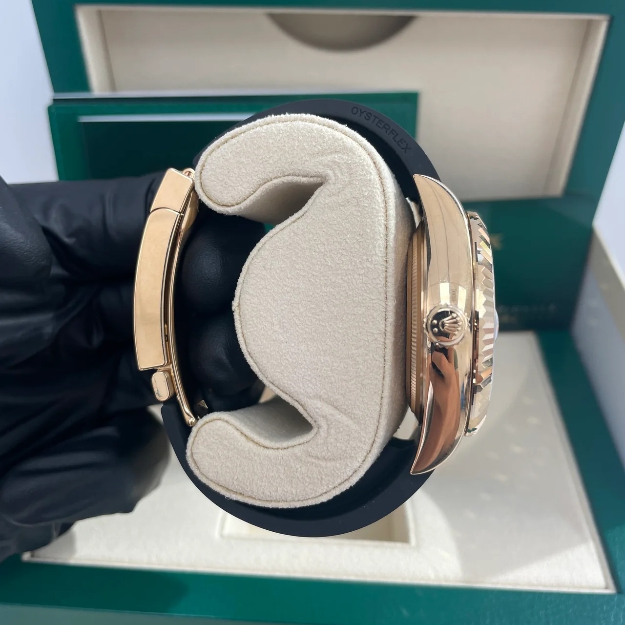 RLX Sky-Dweller 42mm 336238-0003 Yellow Gold White Dial Oysterflex - LITELUX