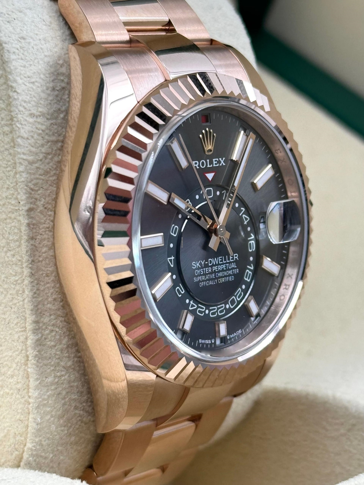 RLX Sky-Dweller 42mm 336935-0002 Rose Gold Chocolate Dial - LITELUX