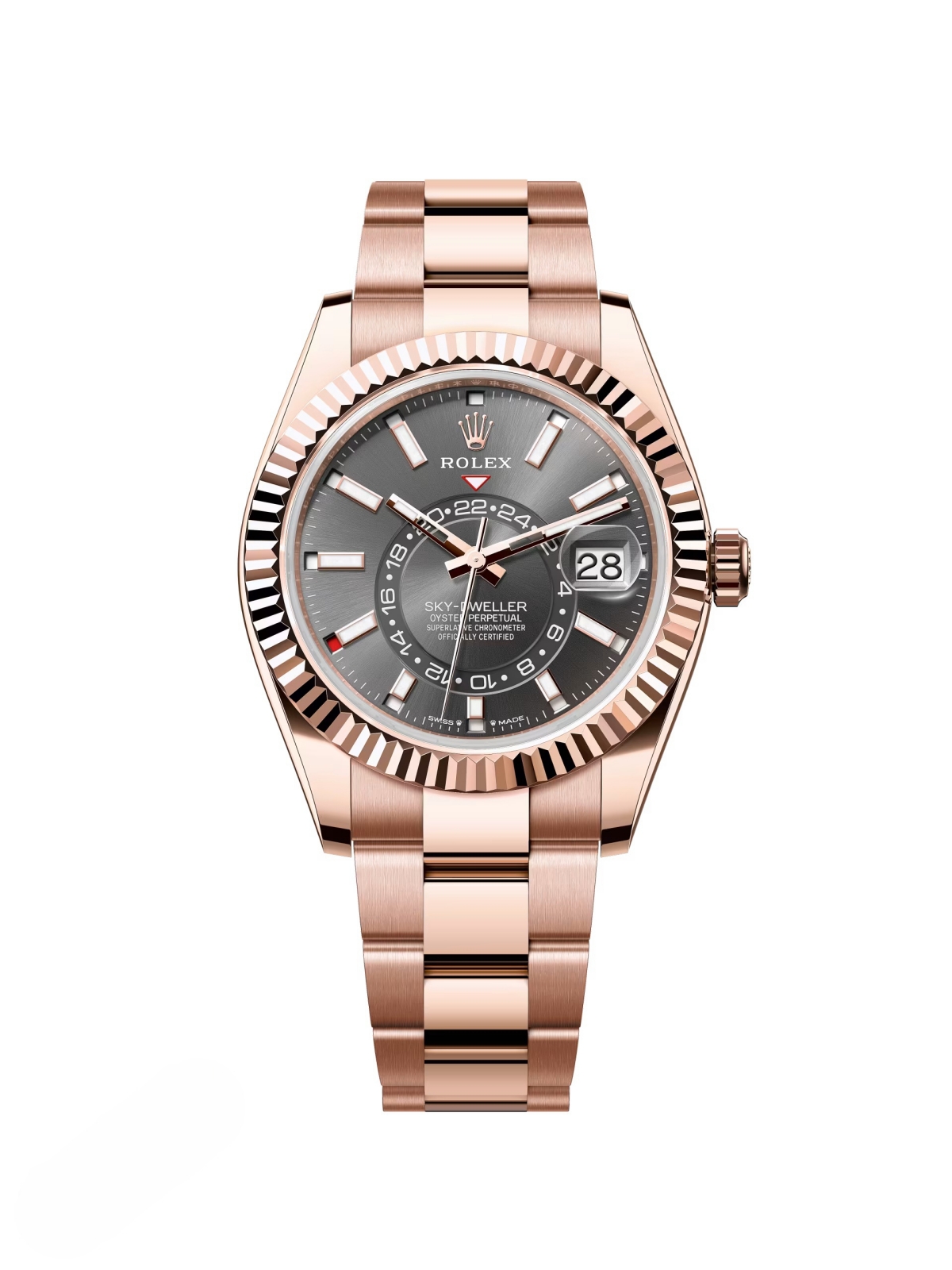 RLX Sky-Dweller 42mm 336935-0004 Rose Gold Rhodium Dial Oyster - LITELUX