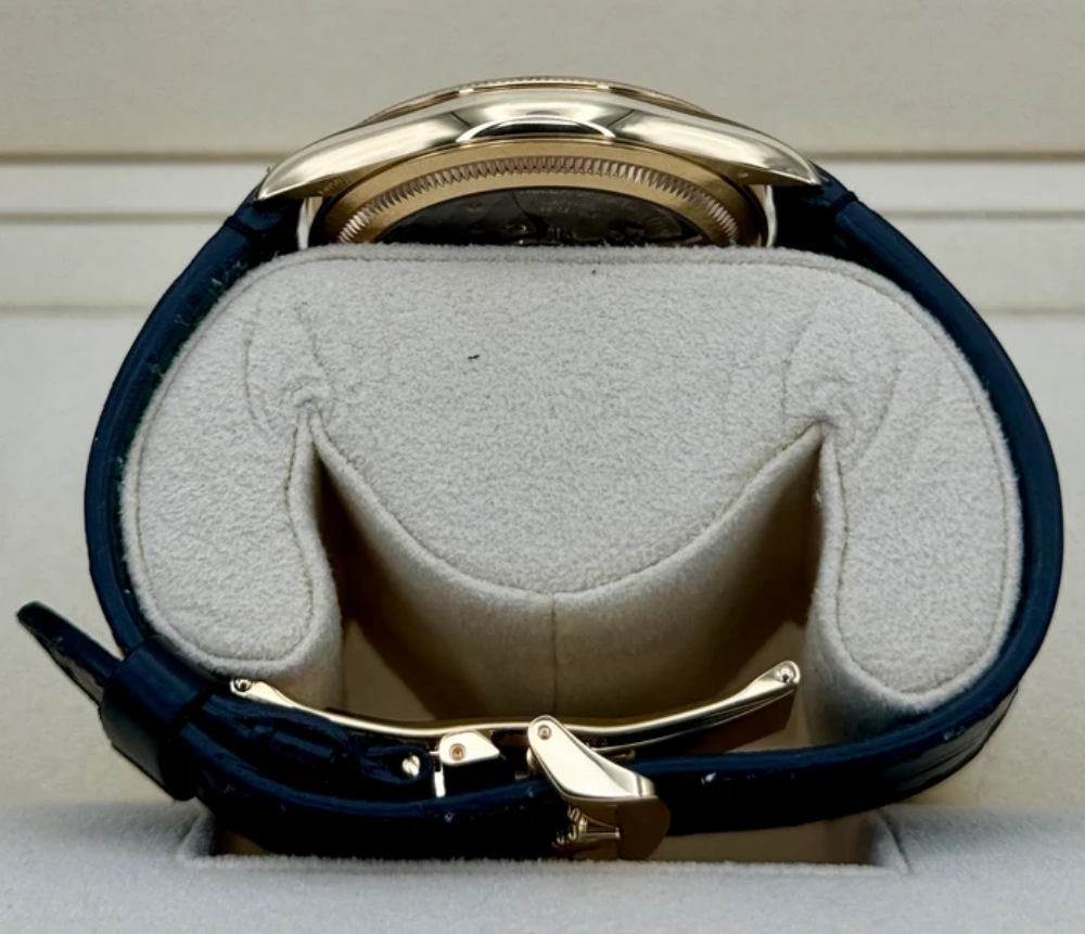 Rolex 1908 Yellow Gold Black Dial Black Alligator Strap - 52508-0002 - LITELUX