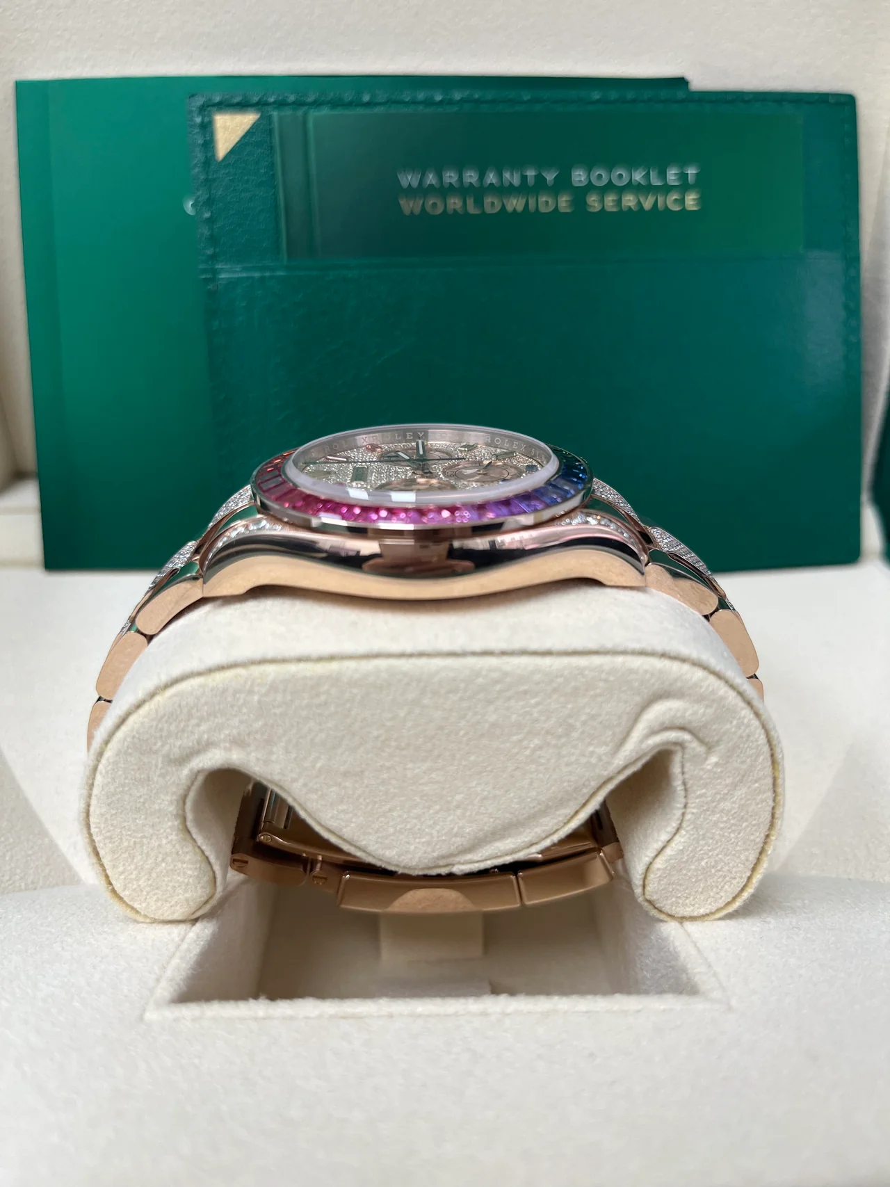 12A(Swiss movement)Rolex Cosmograph Everose Daytona Factory Diamond Rainbow Edition 40mm 116595RBOW - LITELUX