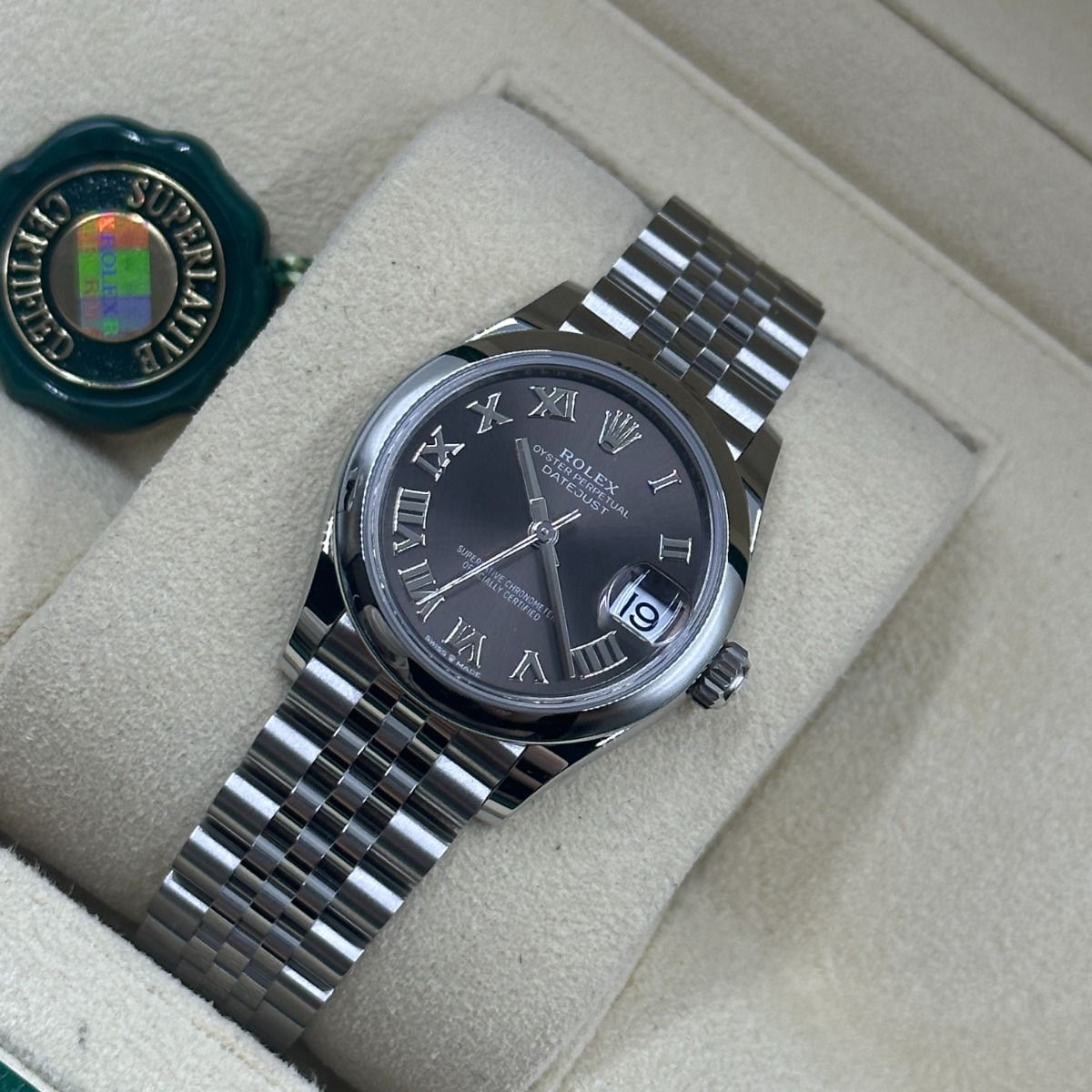 RLX Datejust m278240-0015/0016 31mm Dark Grey Roman Domed Bezel Oyster Oystersteel - LITELUX