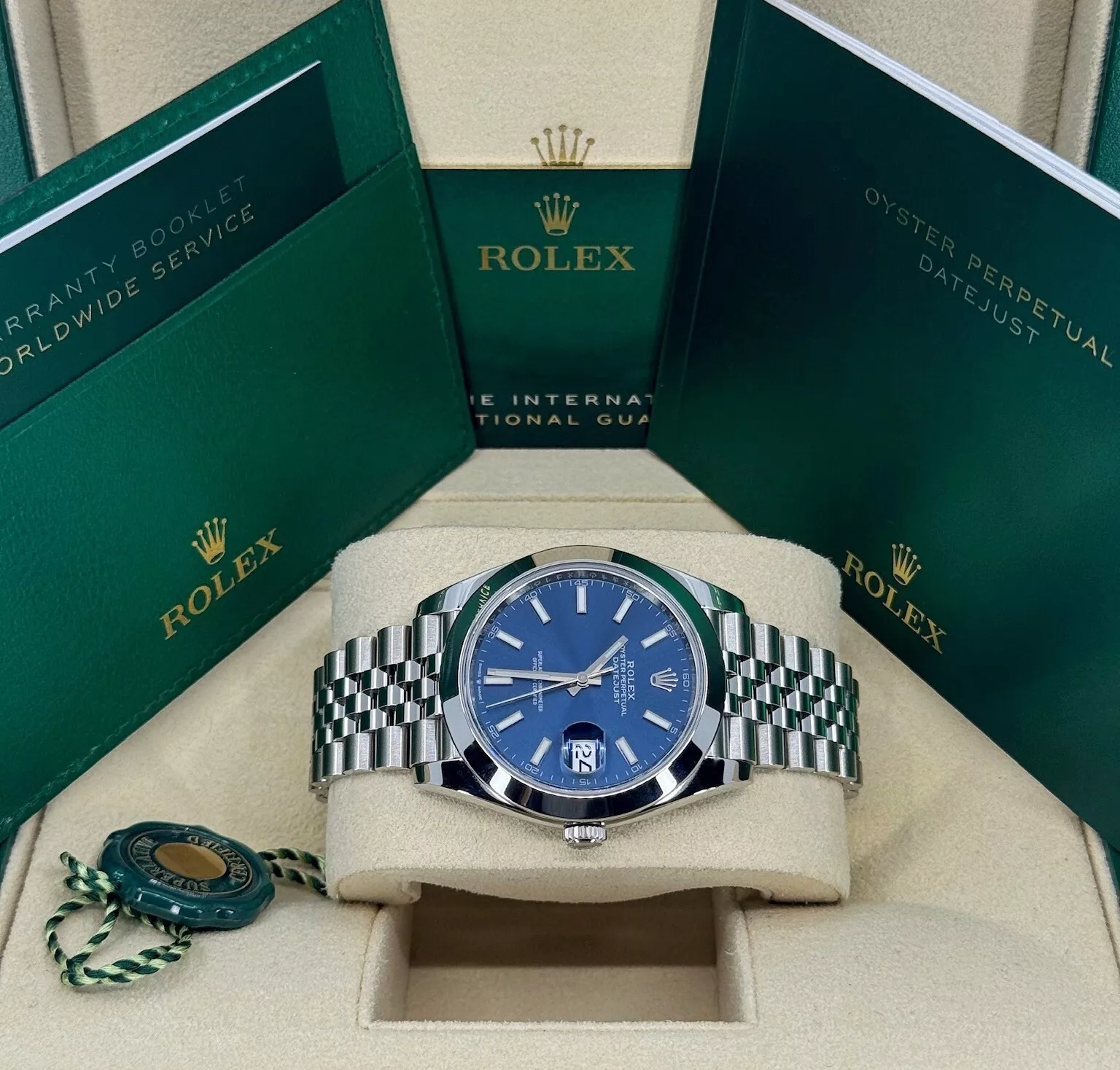 RLX Datejust 41mm 126300 Blue Index Jubilee Stainless Steel Men’s Watch - LITELUX