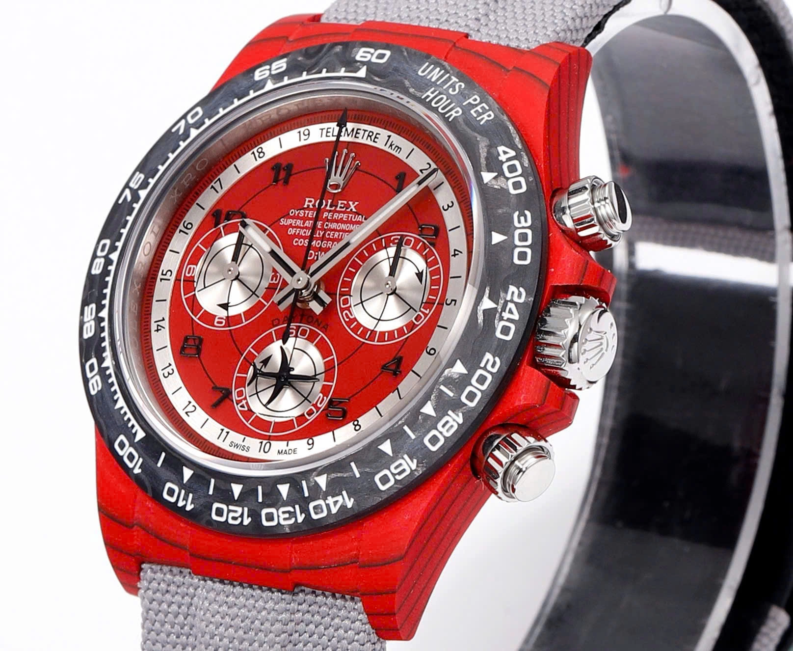 12A(Swiss movement)Rolex Cosmograph Daytona DIW Carbon AVIA Red 40mm Replica 1:1 – Top Quality Version - LITELUX