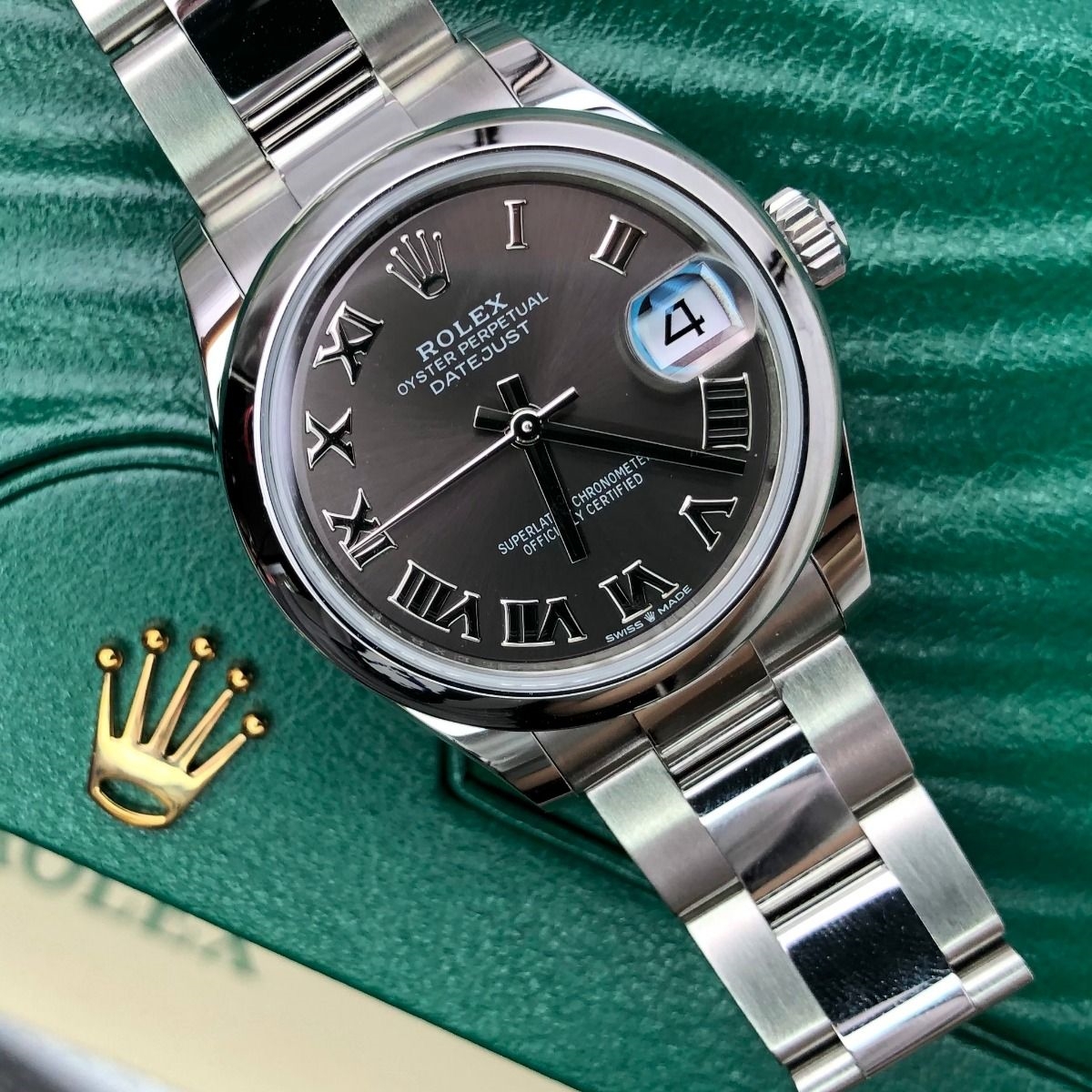 RLX Datejust m278240-0015/0016 31mm Dark Grey Roman Domed Bezel Oyster Oystersteel - LITELUX