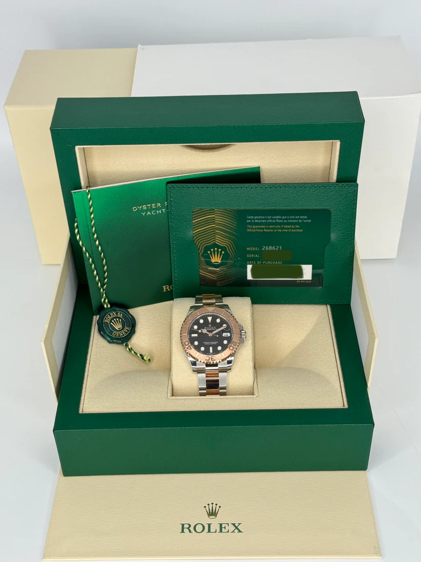 RLX Yacht-Master 37mm Steel and Everose Gold Watch - Black Dial - Oyster Bracelet 268621 - LITELUX