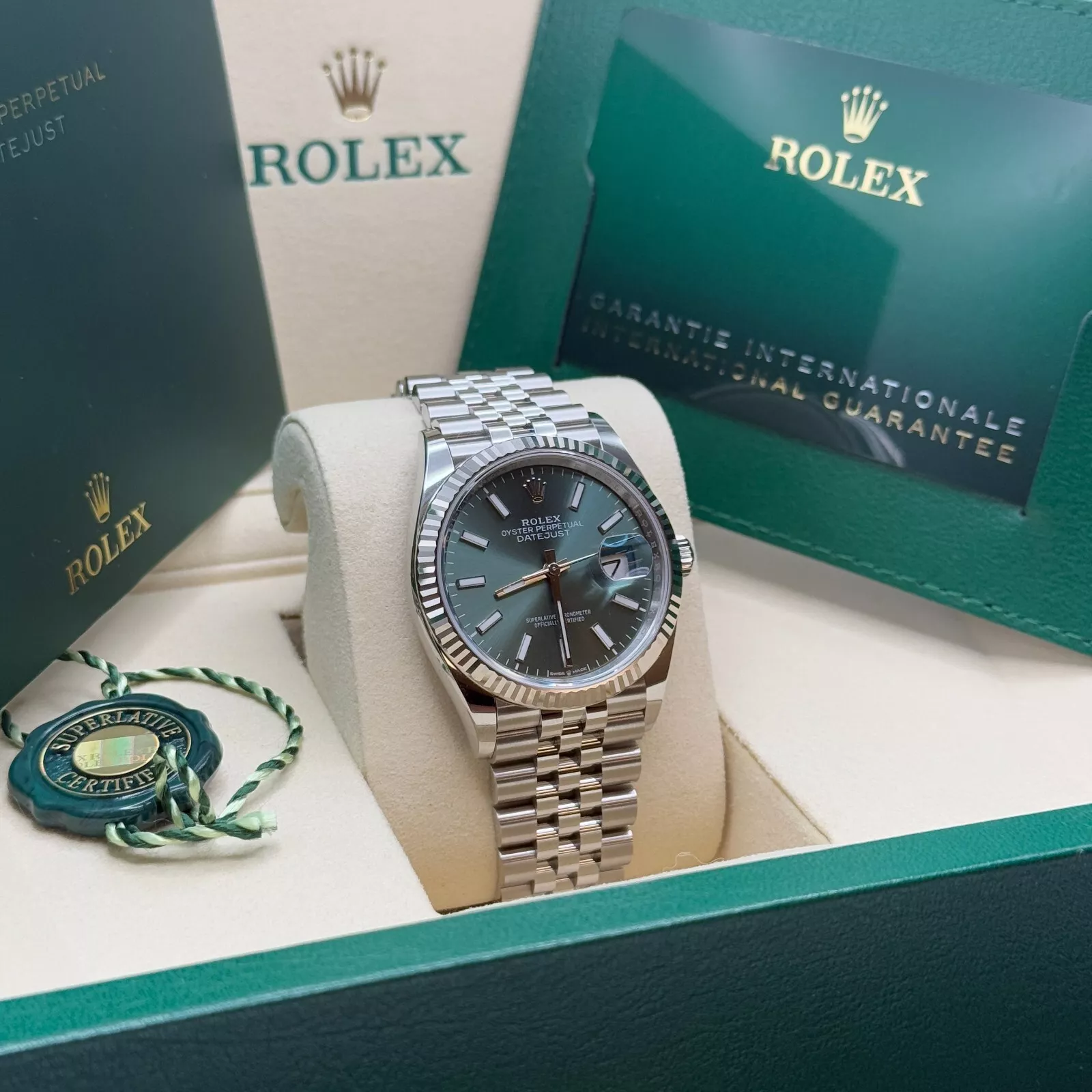 RLX Datejust 36mm 126234 Mint Green Dial Jubilee Bracelet Watch - LITELUX