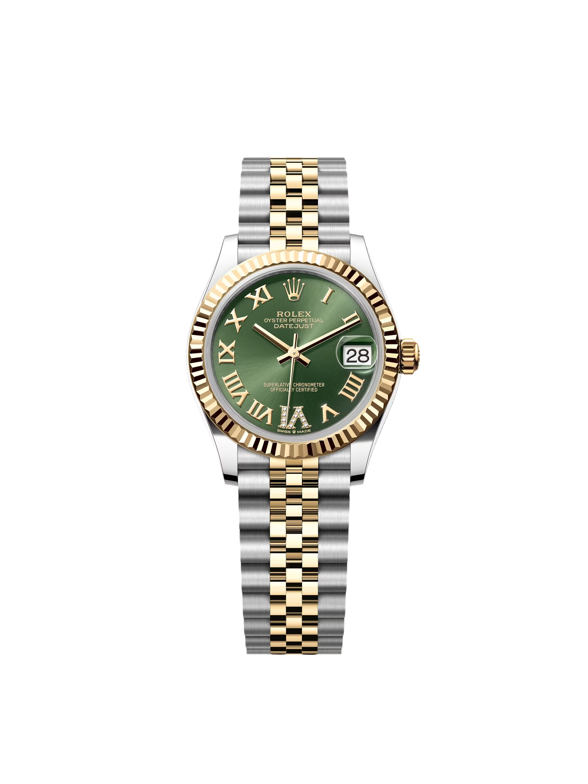 RLX Datejust m278273-0015/0016 31mm Olive Green Dial Stainless Steel and Yellow Gold Oyster Watch - LITELUX