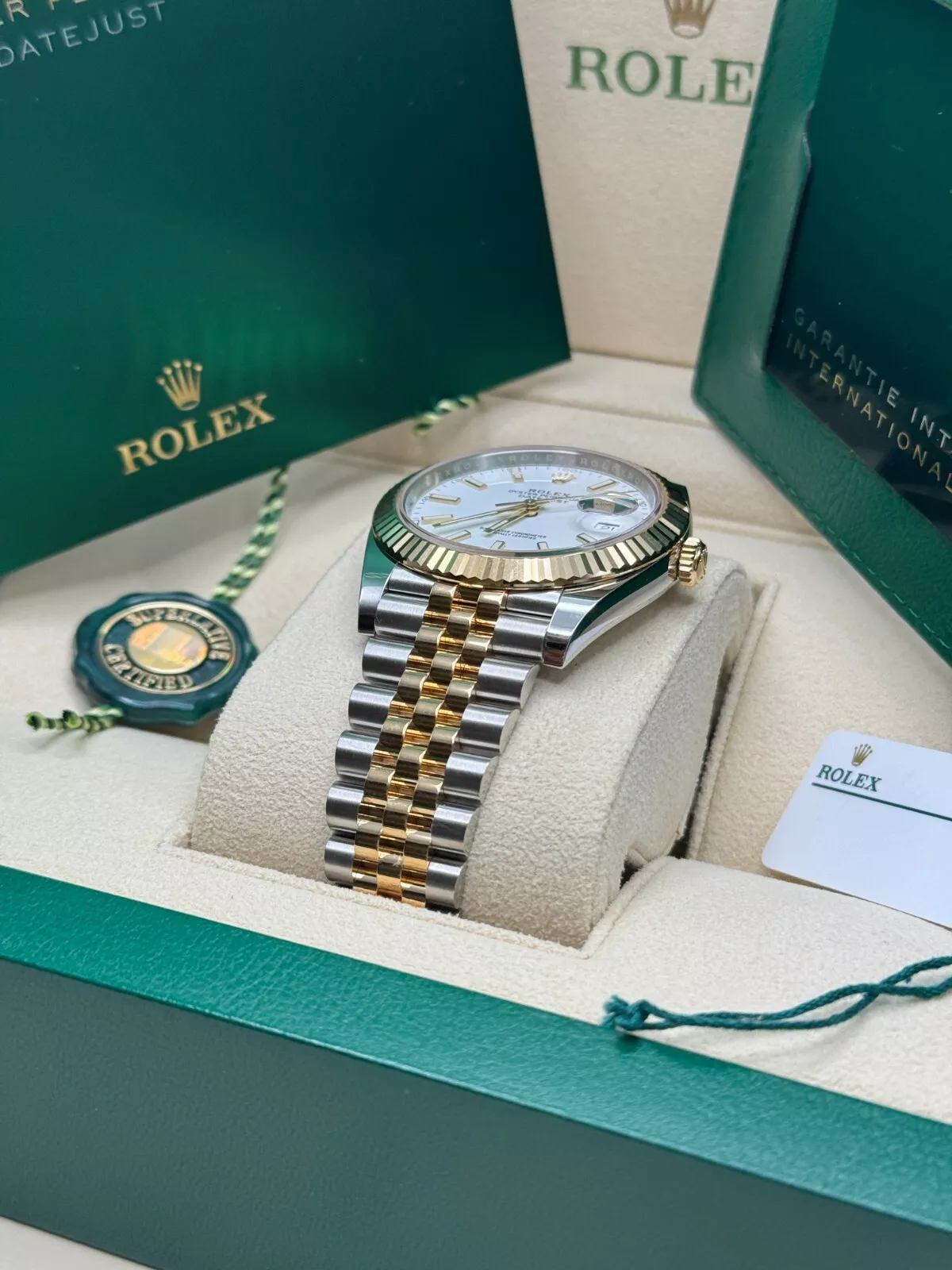 RLX Datejust 41mm 126333 White Index Oyster Steel and Yellow Gold Mens Watch - LITELUX