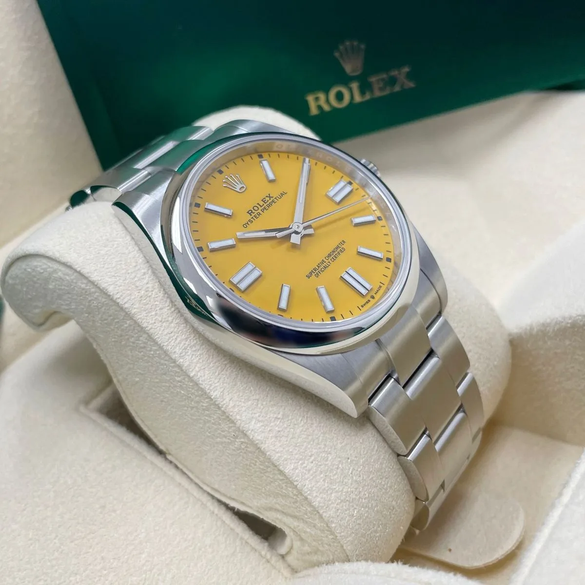 RLX Oyster Perpetual 36mm 126000-0004 Yellow Dial Stainless Steel Oyster Bracelet - LITELUX