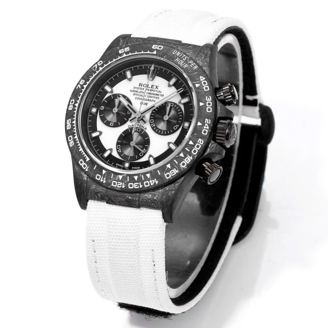 12A(Swiss movement)Rolex Cosmograph Daytona DIW Cream Carbon 40mm Replica 1:1 – Top Quality Version - LITELUX