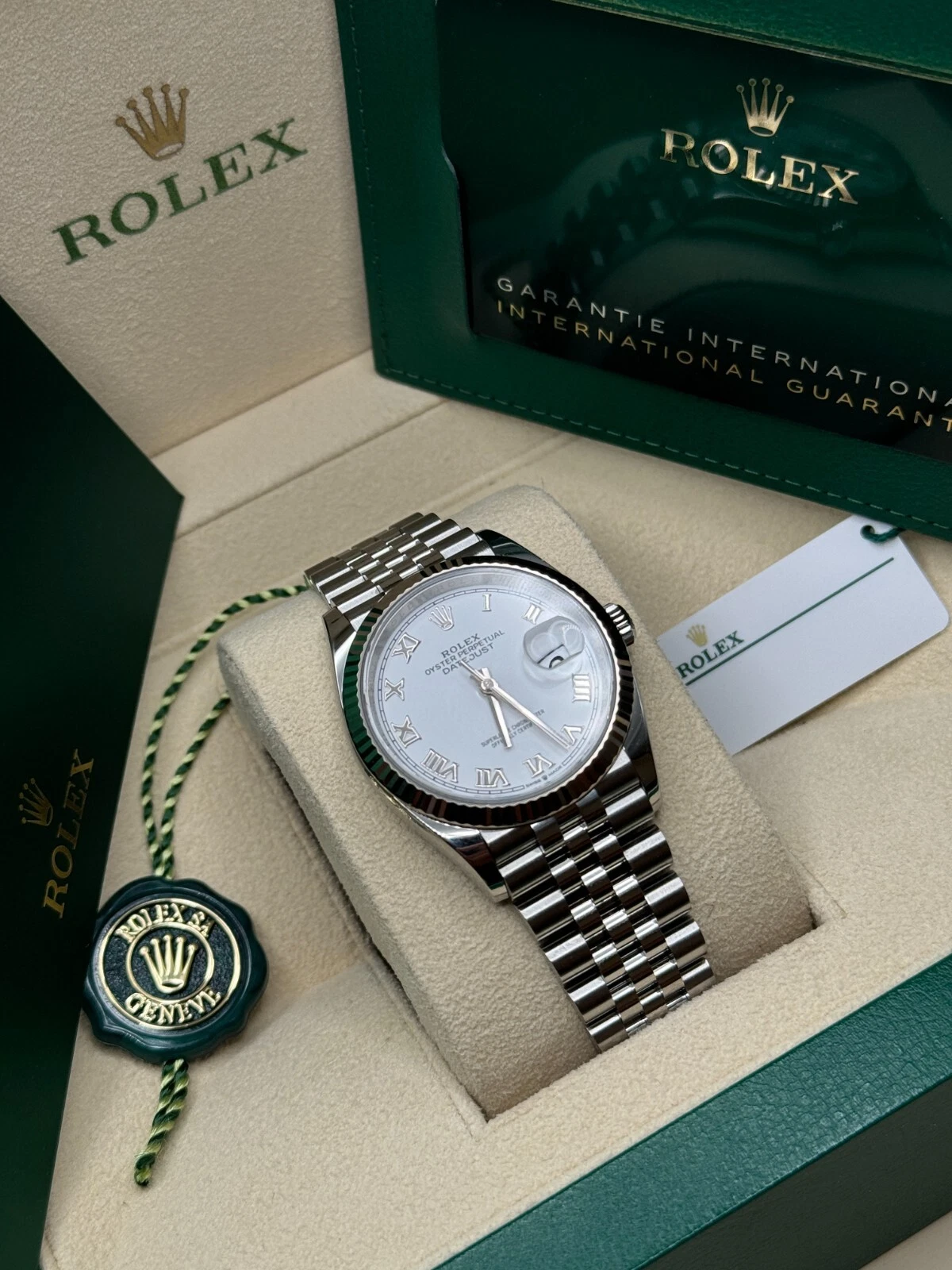 RLX Datejust 41mm 126334 White Roman Oyster Stainless Steel Mens Watch - LITELUX
