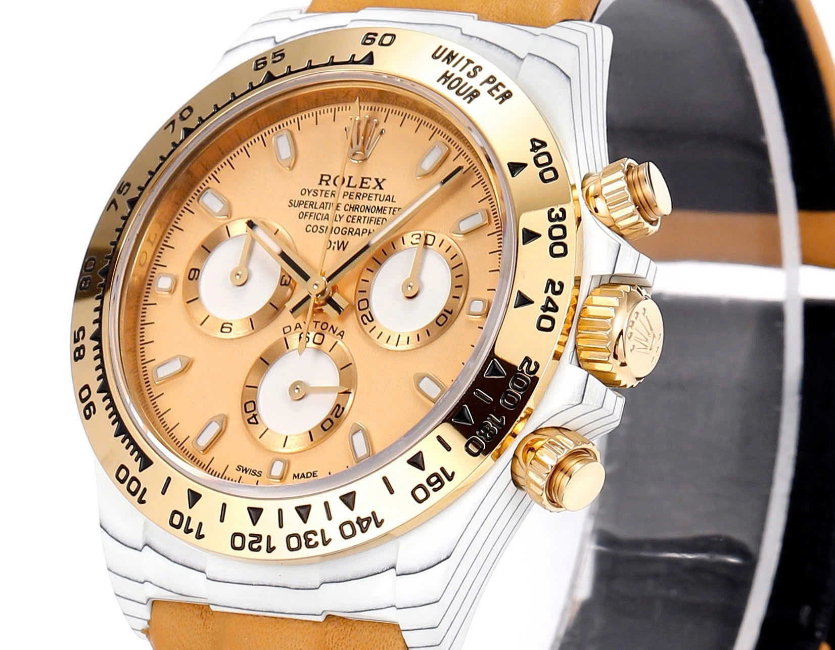 12A(Swiss movement)【Rolex Cosmograph Daytona DIW Golden Essence 40mm Replica 1:1 – Top Quality Version - LITELUX