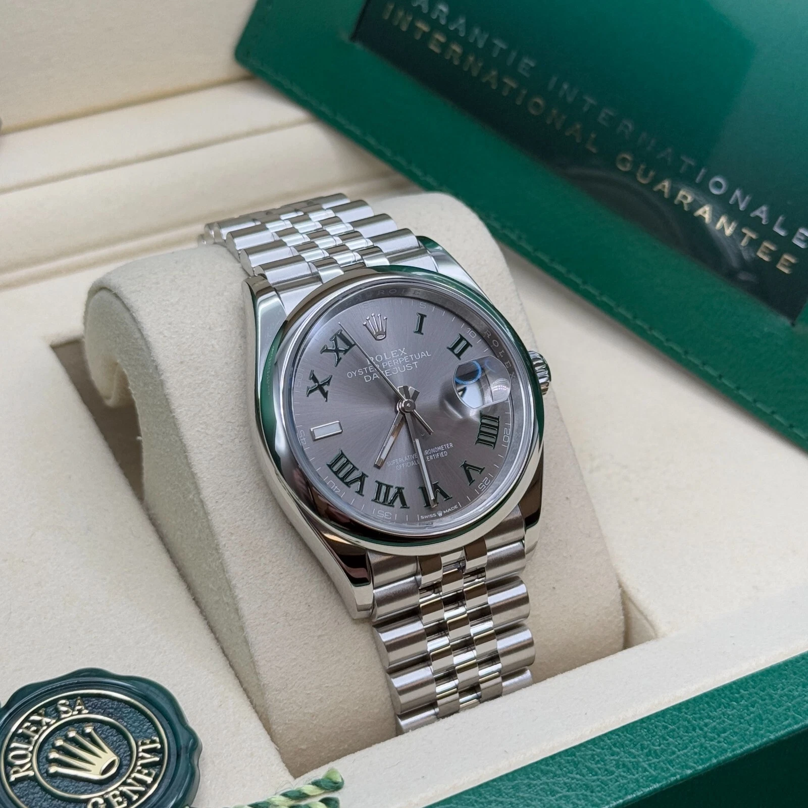 RLX Datejust 36mm 126200 Oyster Perpetual Wimbledon Dial Jubilee Stainless Steel - LITELUX