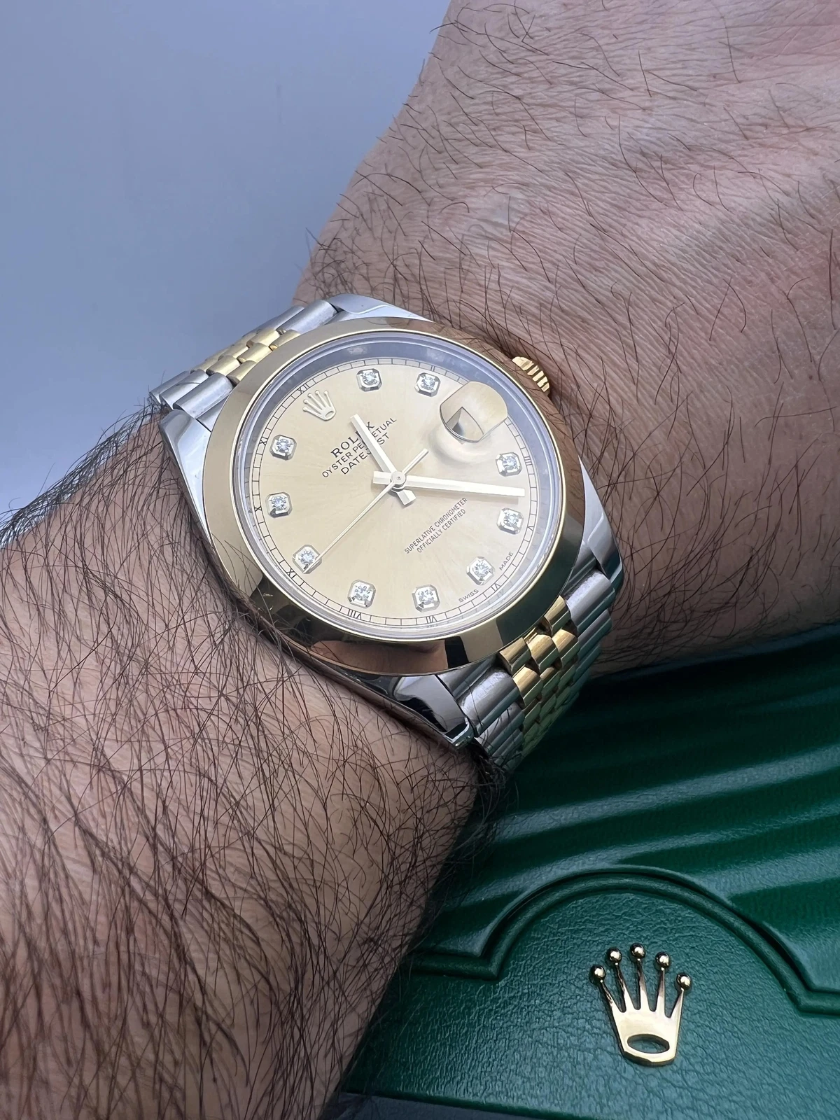 RLX Datejust 41mm 126303 Champagne Diamond Jubilee Steel and Yellow Gold Mens Watch - LITELUX