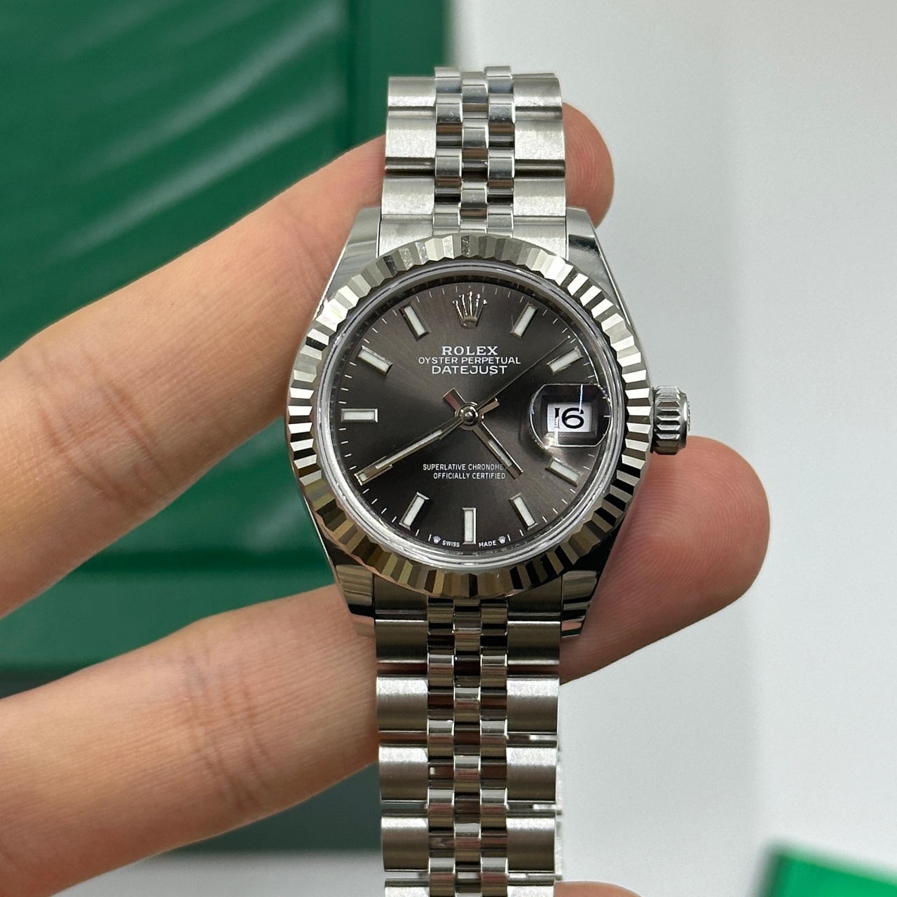 RLX Lady-Datejust 28mm 279174 Dark Grey Dial Oyster Bracelet - LITELUX