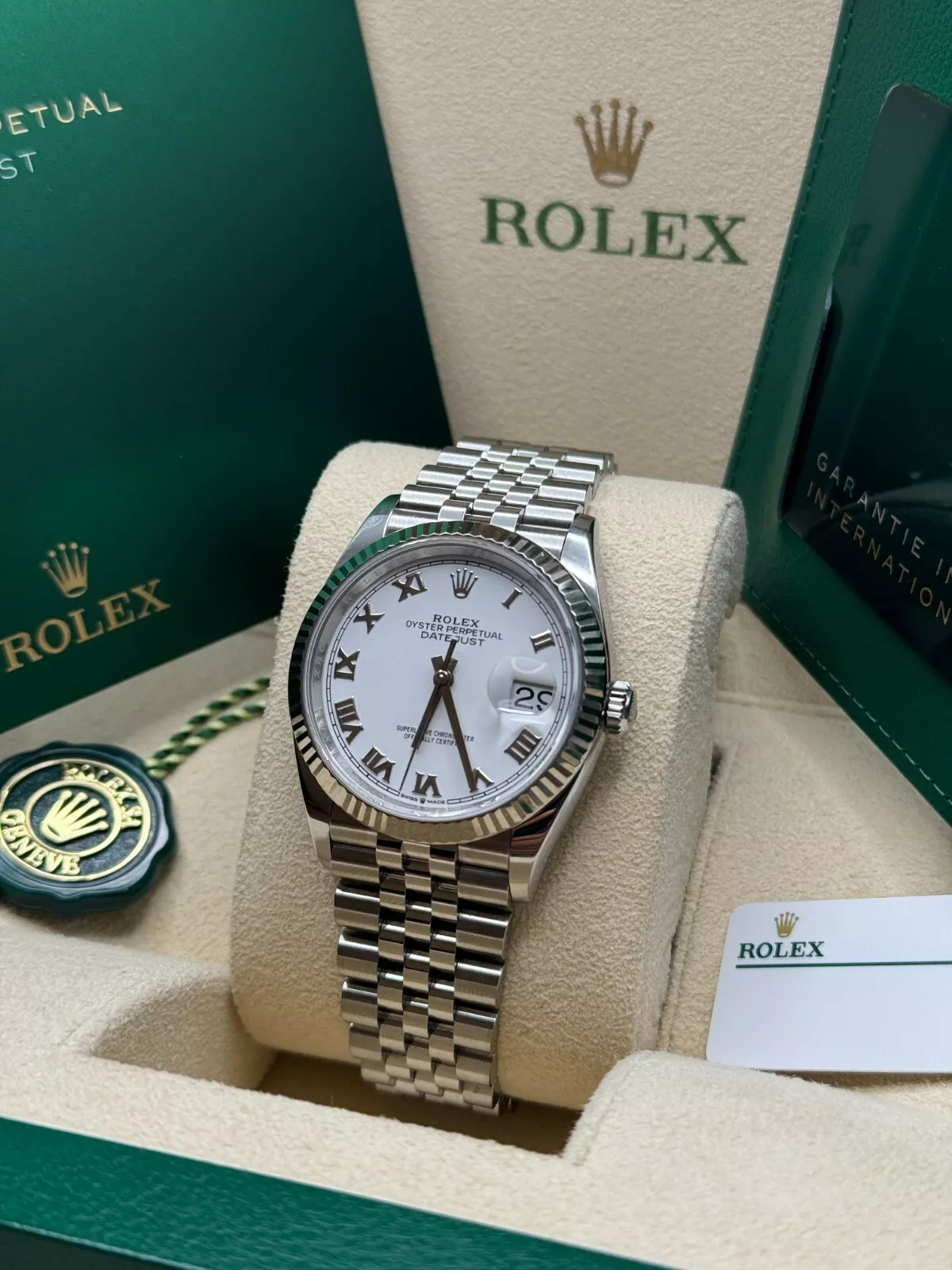 RLX Datejust 41mm 126334 White Roman Oyster Stainless Steel Mens Watch - LITELUX