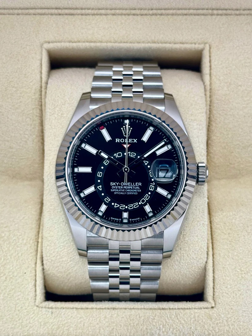 RLX Sky-Dweller 42mm 336934-0008 Stainless Steel Black Dial Oyster - LITELUX