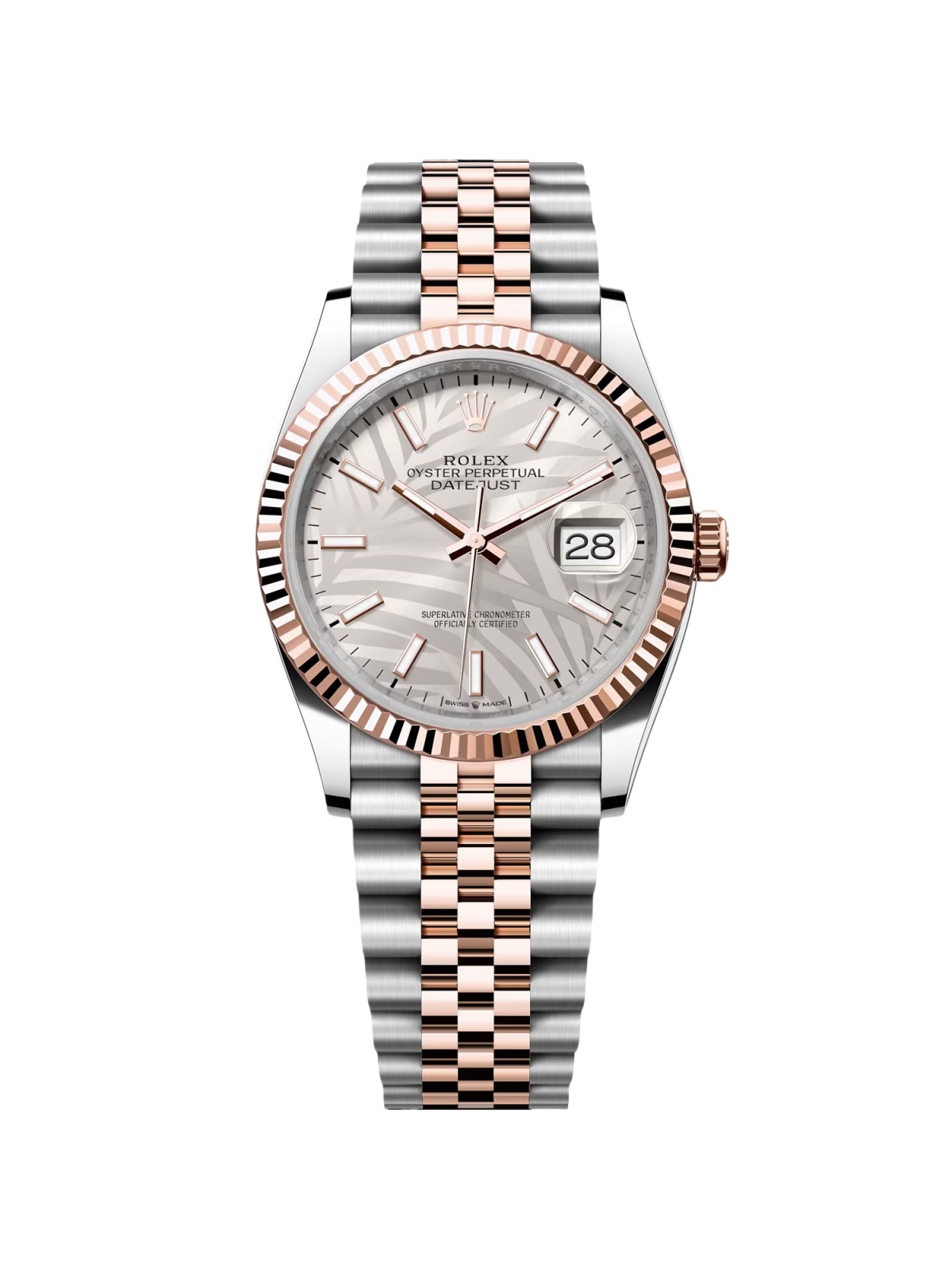 RLX Datejust 36mm 126231 Silver Palm Motif Dial Oyster Bracelet - LITELUX