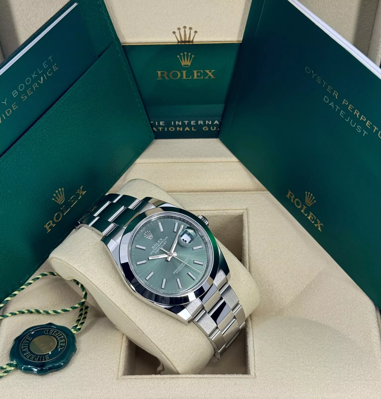 RLX Datejust 41mm 126300 Mint Green Dial Stainless Steel Oyster Bracelet Watch - LITELUX