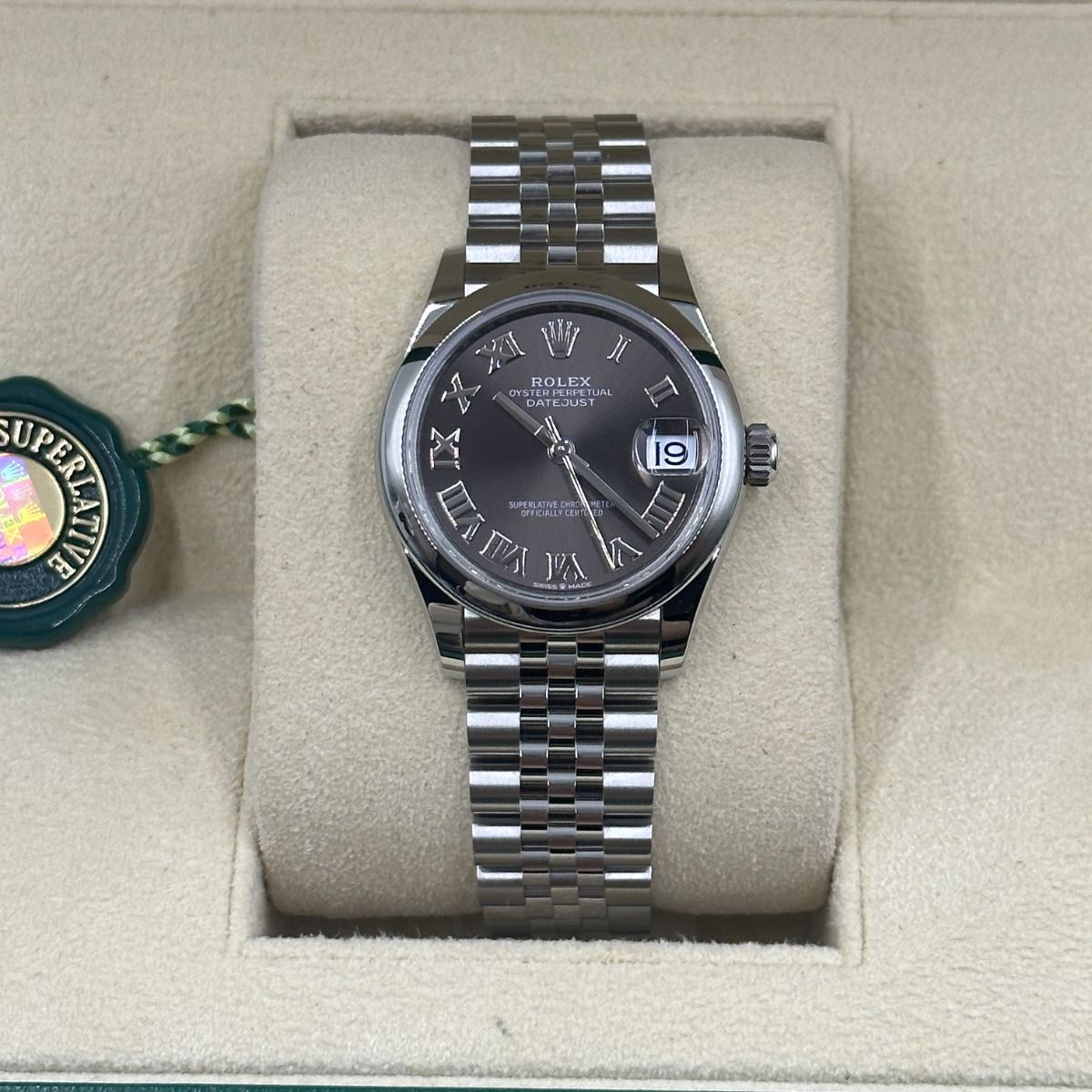 RLX Datejust m278240-0015/0016 31mm Dark Grey Roman Domed Bezel Oyster Oystersteel - LITELUX